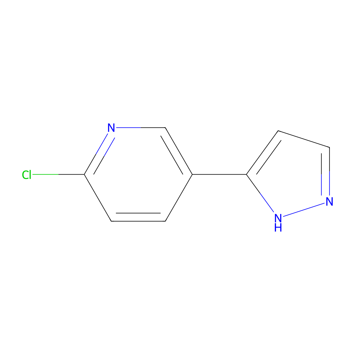 2-Chloro-5-(1H-pyrazol-3-yl)pyridine molecular structure, CAS 1934535-39-3