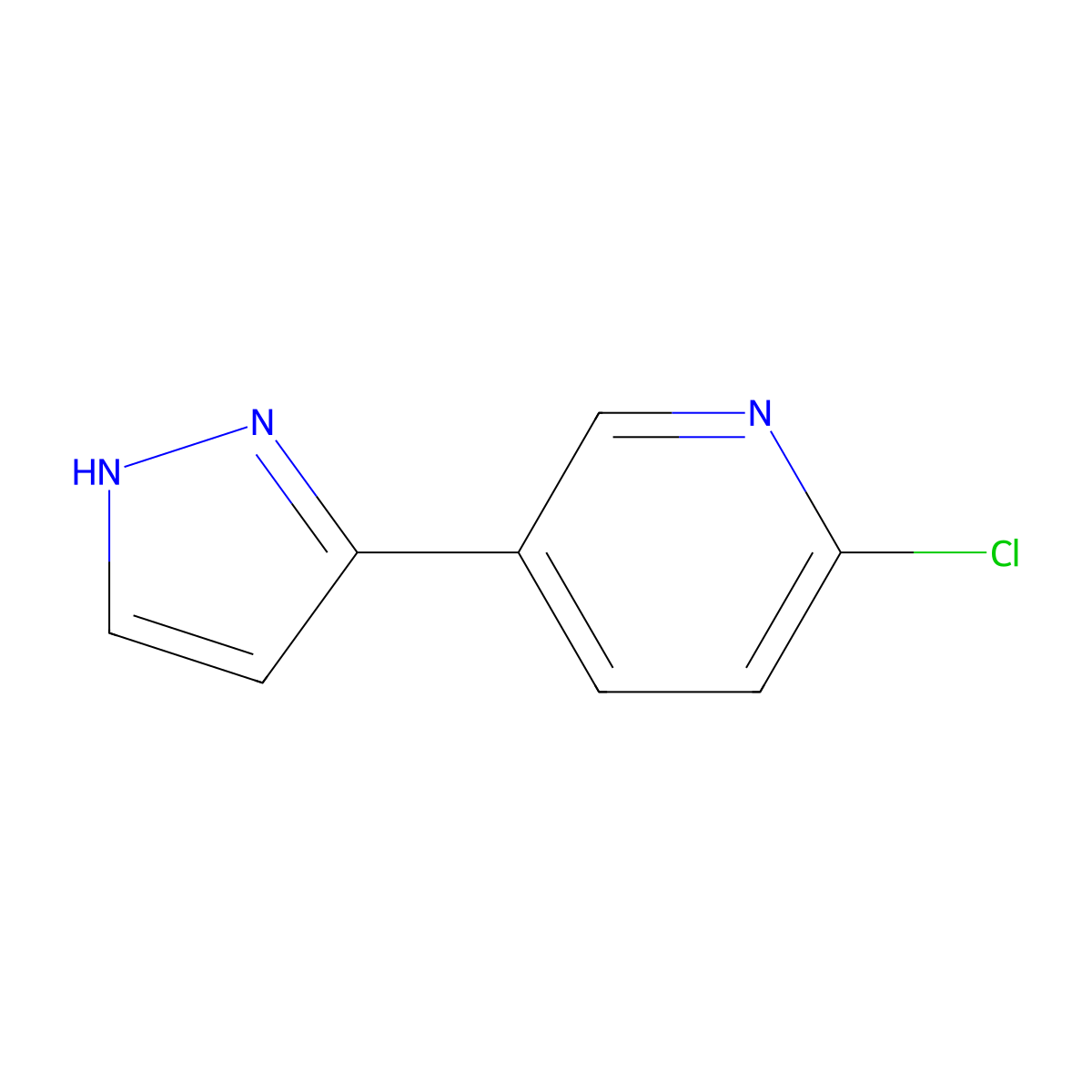 2-Chloro-5-(1H-pyrazol-3-yl)pyridine molecular structure, CAS 1934535-39-3