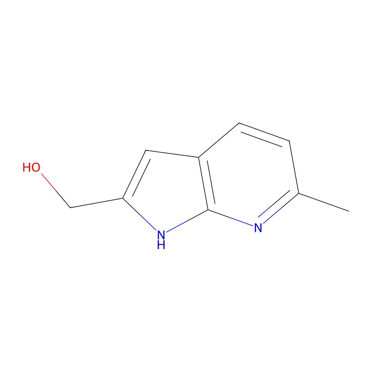 (6-Methyl-1H-pyrrolo[2,3-b]pyridin-2-yl)methanol molecular structure, CAS 1934536-76-1