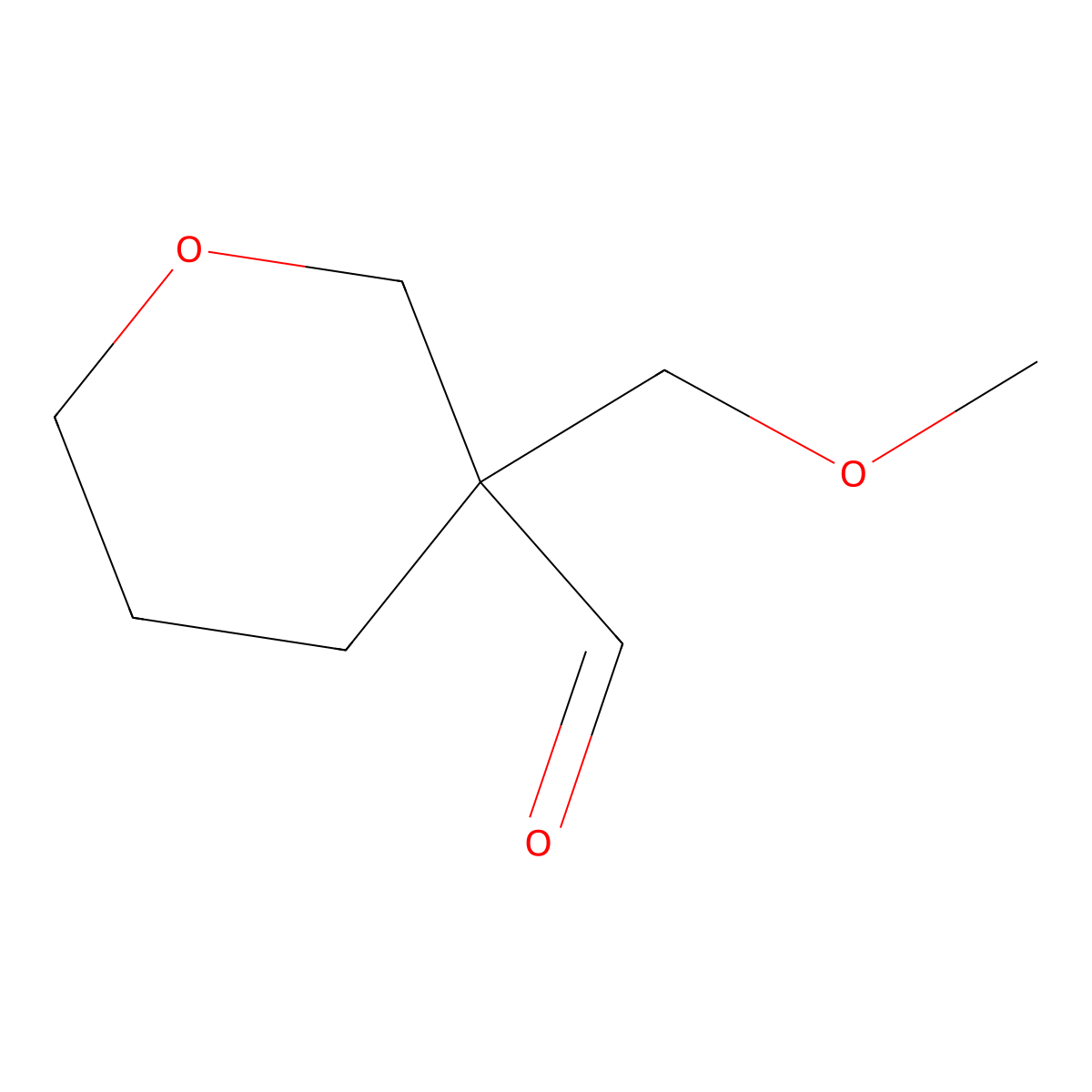 3-(Methoxymethyl)oxane-3-carbaldehyde molecular structure, CAS 1934536-97-6