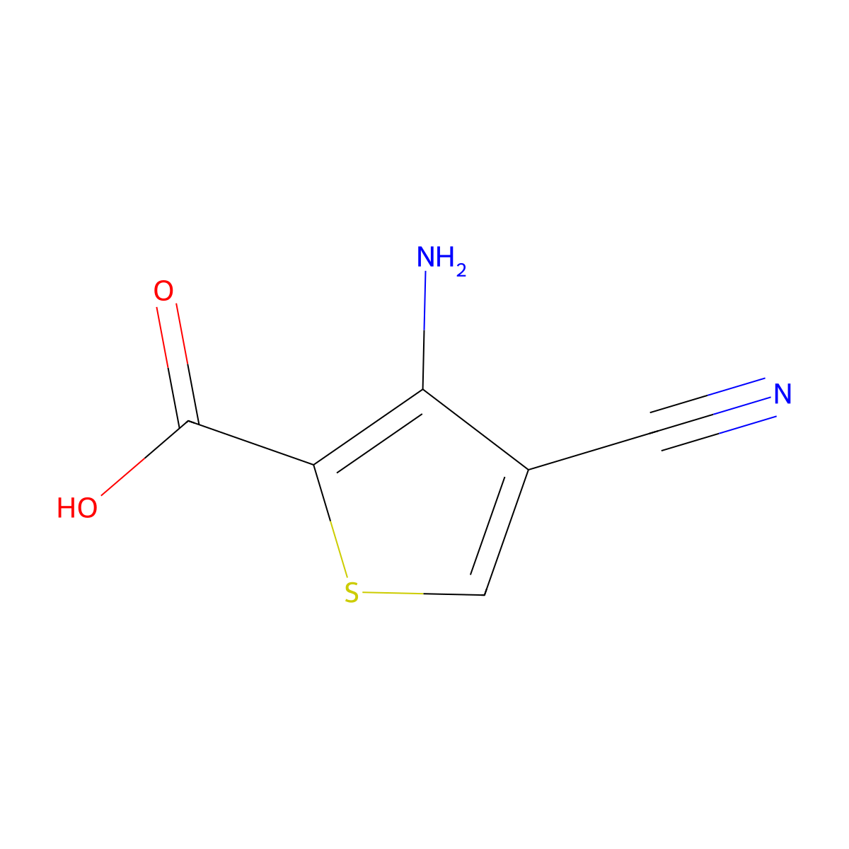 3-Amino-4-cyanothiophene-2-carboxylic acid molecular structure, CAS 1934537-77-5
