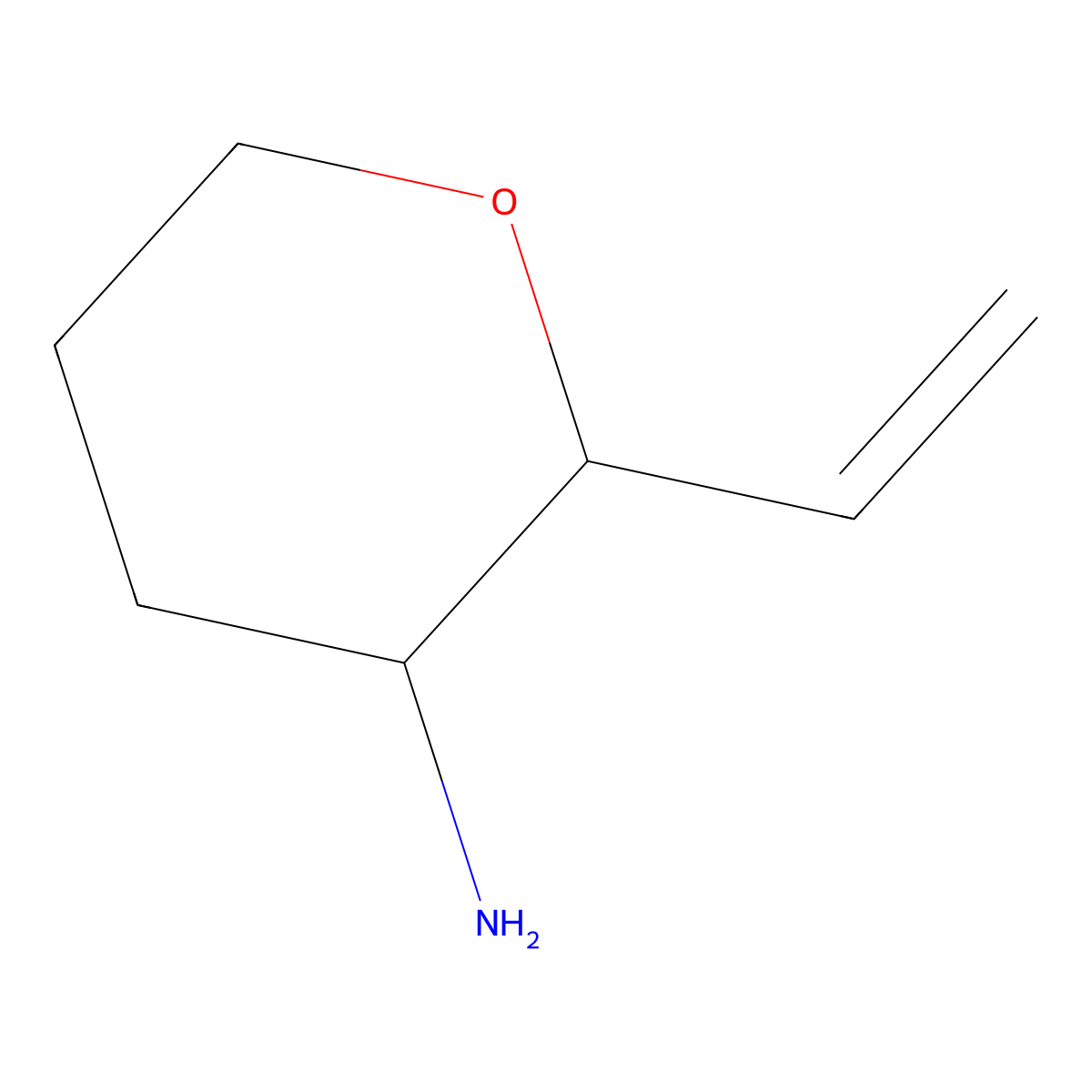 2-Ethenyloxan-3-amine molecular structure, CAS 1934540-11-0