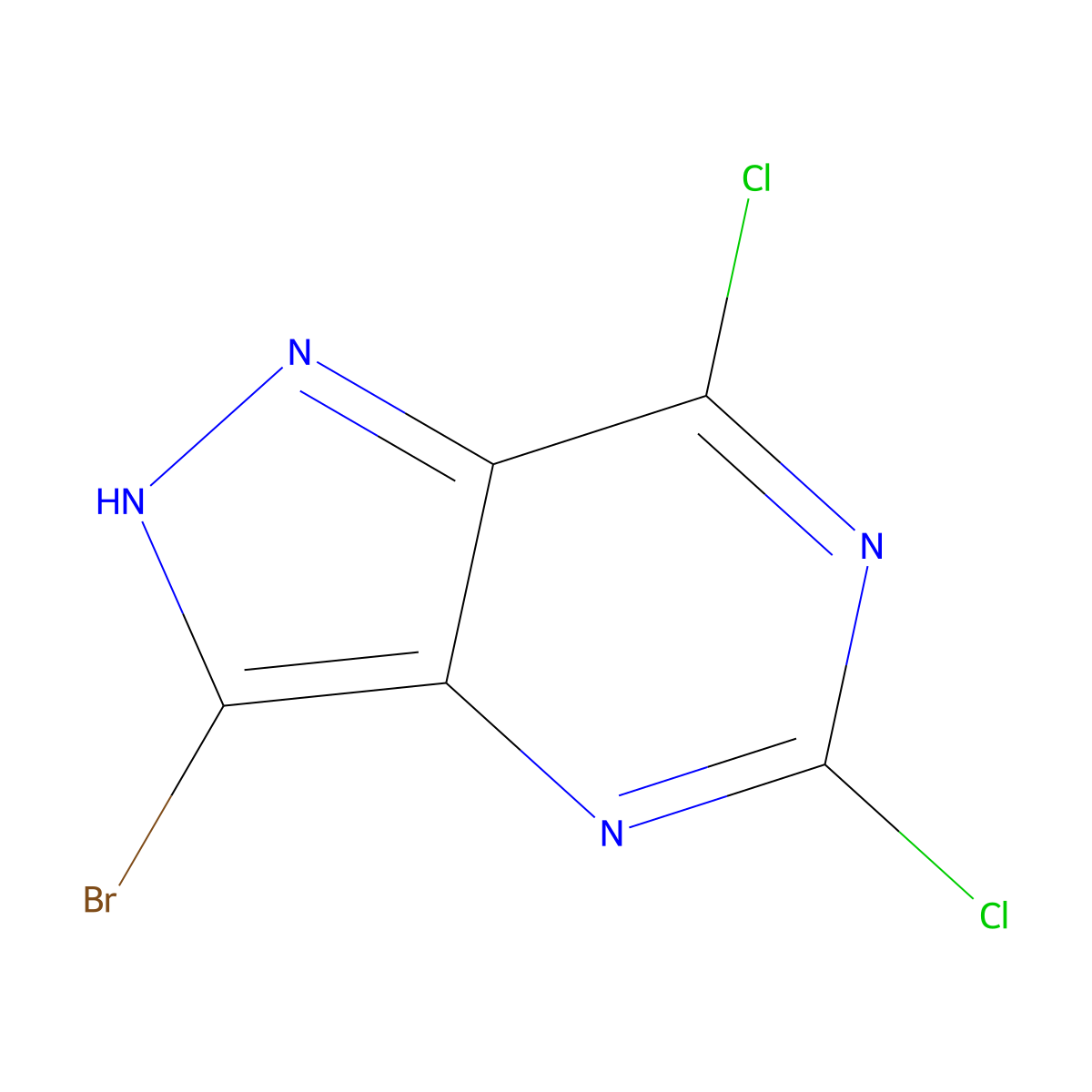3-Bromo-5,7-dichloro-1H-pyrazolo[4,3-d]pyrimidine molecular structure, CAS 1934543-12-0