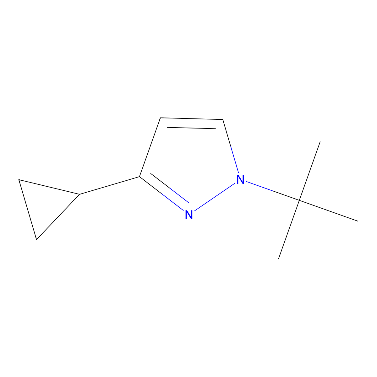 1-tert-butyl-3-cyclopropyl-1H-pyrazole molecular structure, CAS 1934543-80-2