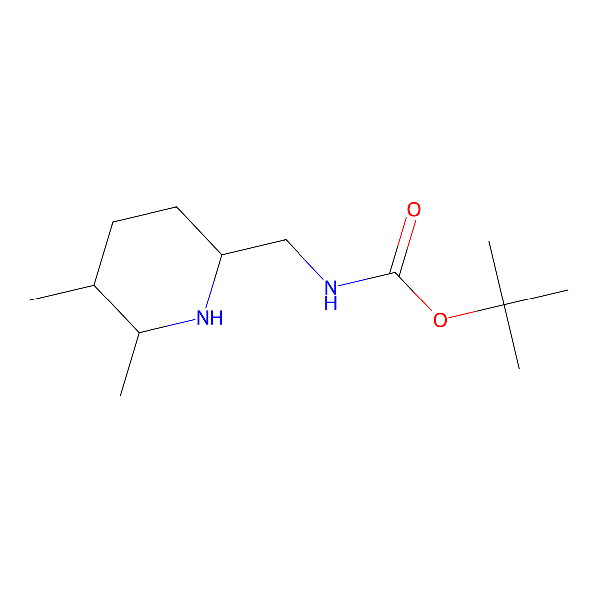 tert-butyl N-[(5,6-dimethylpiperidin-2-yl)methyl]carbamate molecular structure, CAS 1934550-27-2