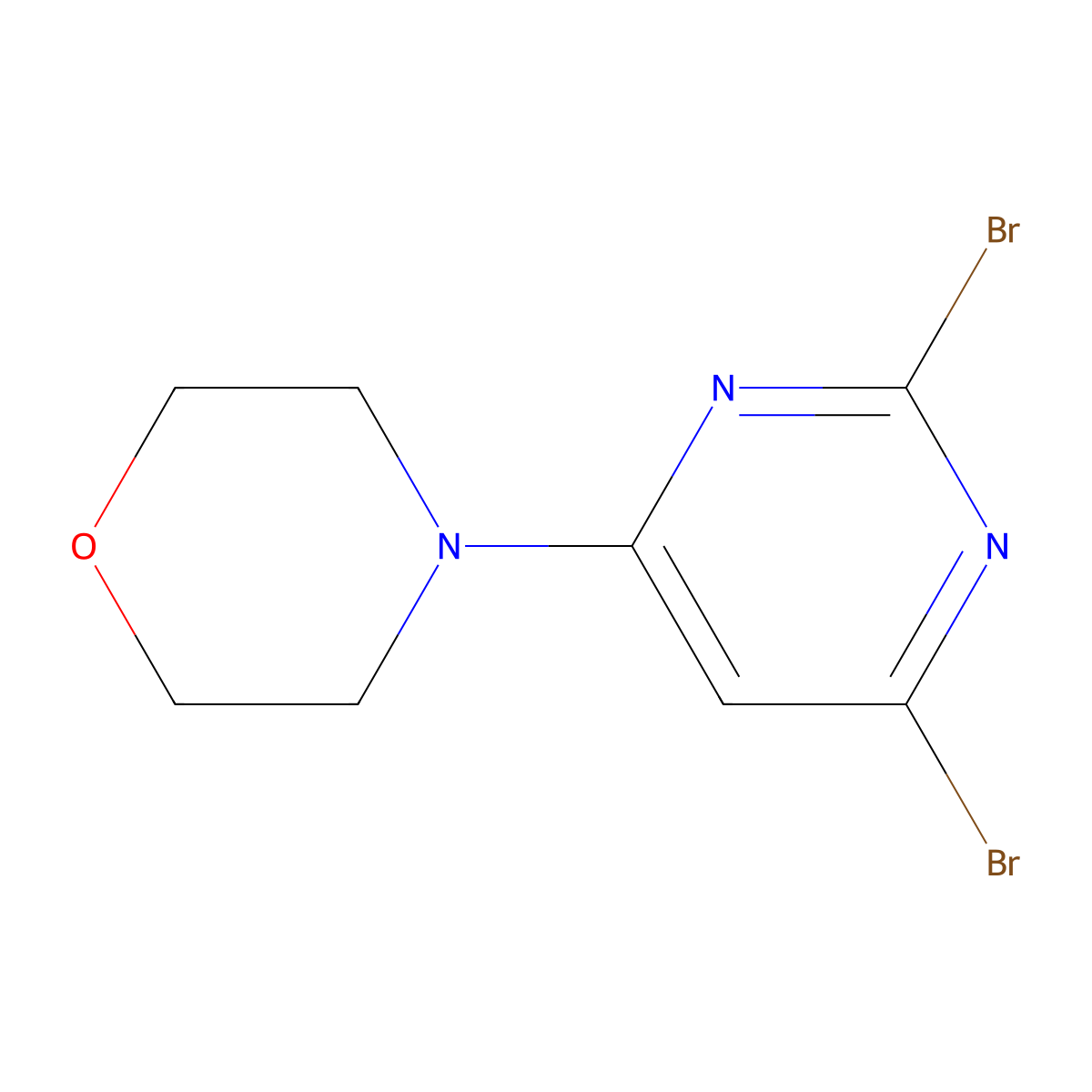 4-(2,6-Dibromopyrimidin-4-yl)morpholine molecular structure, CAS 1934560-68-5