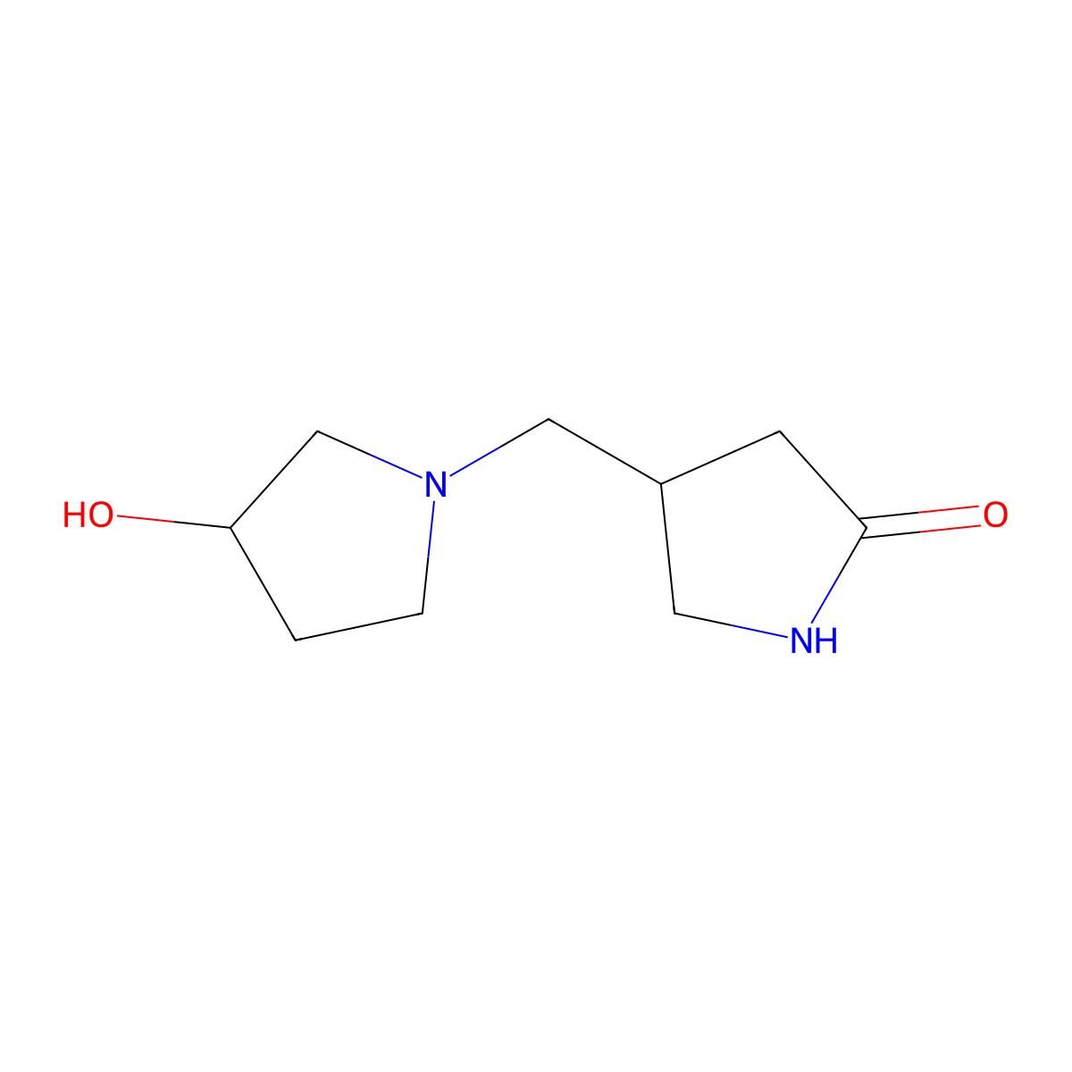 4-((3-Hydroxypyrrolidin-1-yl)methyl)pyrrolidin-2-one molecular structure, CAS 1934564-93-8