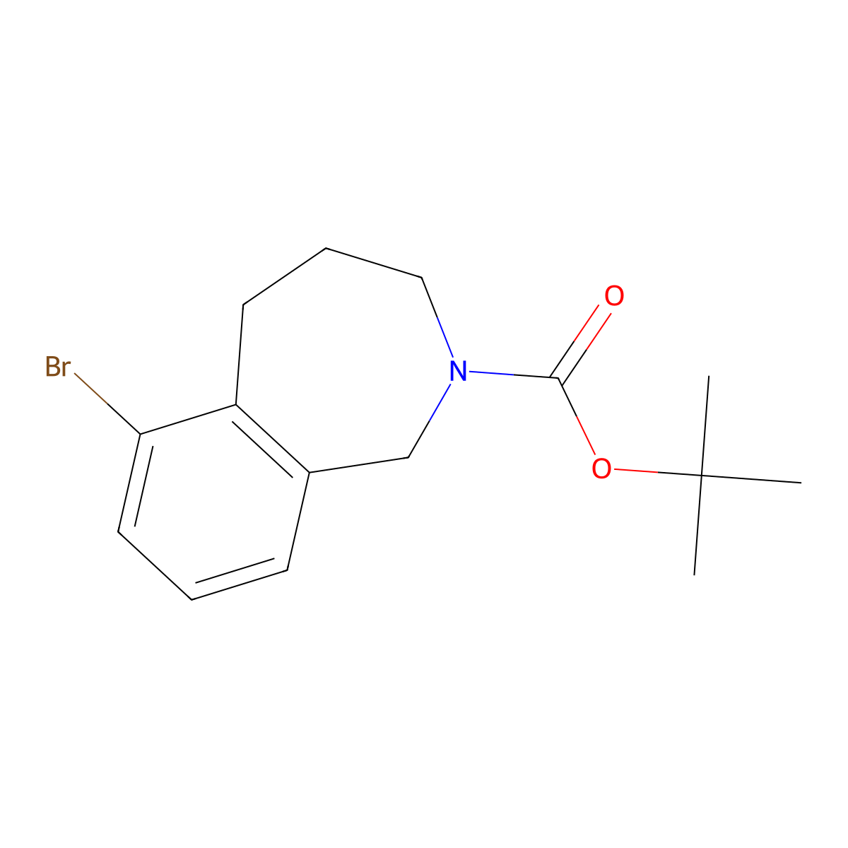 tert-butyl 6-bromo-2,3,4,5-tetrahydro-1H-2-benzazepine-2-carboxylate molecular structure, CAS 1934569-15-9