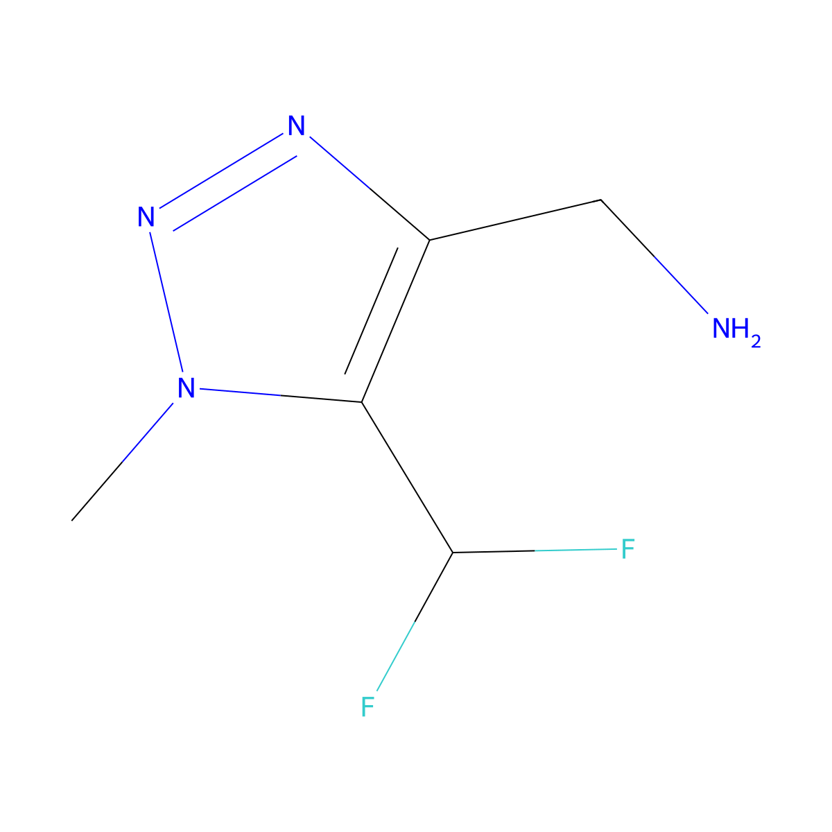 (5-(Difluoromethyl)-1-methyl-1H-1,2,3-triazol-4-yl)methanamine molecular structure, CAS 1934569-79-5