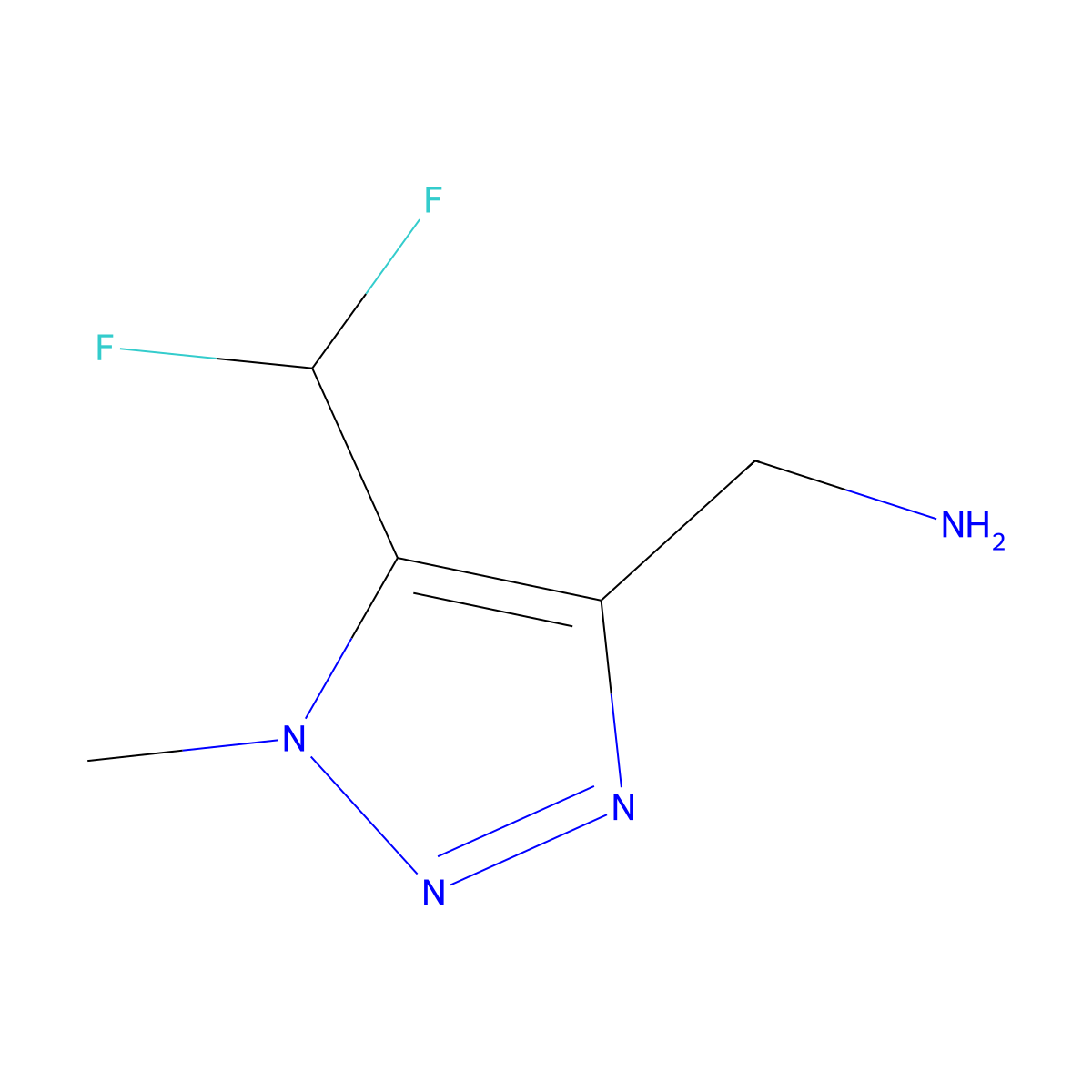 (5-(Difluoromethyl)-1-methyl-1H-1,2,3-triazol-4-yl)methanamine molecular structure, CAS 1934569-79-5