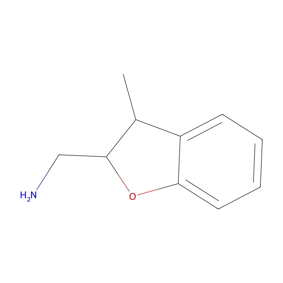(3-Methyl-2,3-dihydro-1-benzofuran-2-yl)methanamine molecular structure, CAS 1934570-87-2