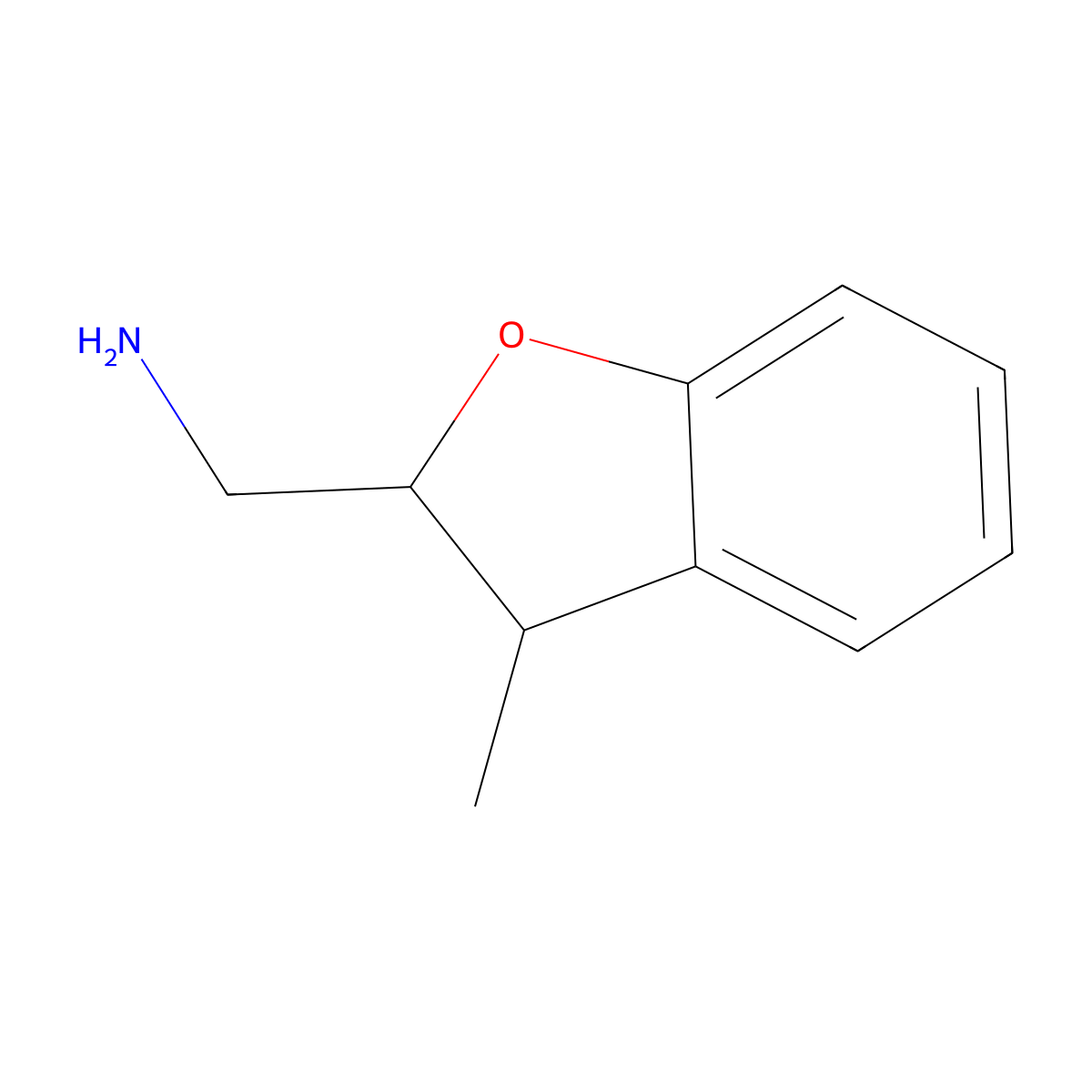 (3-Methyl-2,3-dihydro-1-benzofuran-2-yl)methanamine molecular structure, CAS 1934570-87-2