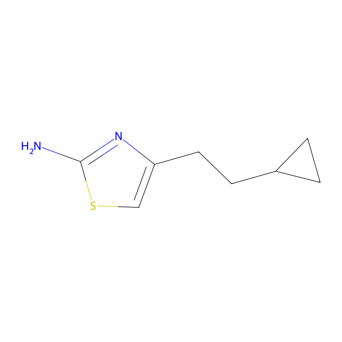 4-(2-Cyclopropylethyl)-1,3-thiazol-2-amine molecular structure, CAS 1934571-05-7