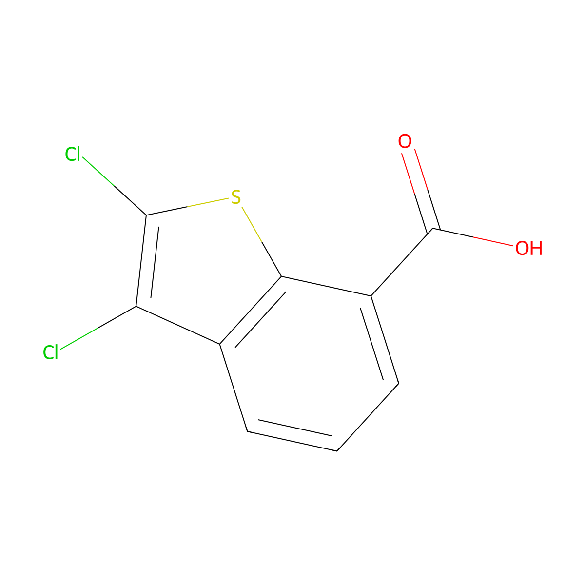2,3-Dichloro-1-benzothiophene-7-carboxylic acid molecular structure, CAS 1934572-26-5