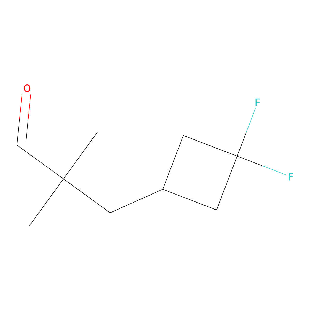 3-(3,3-Difluorocyclobutyl)-2,2-dimethylpropanal molecular structure, CAS 1934573-89-3
