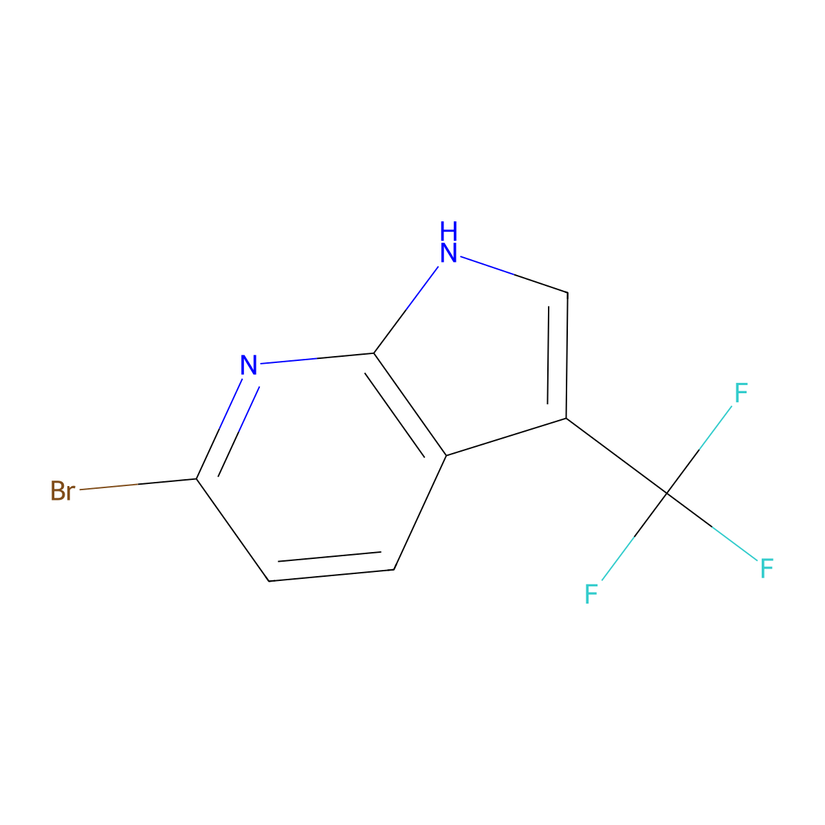 6-Bromo-3-(trifluoromethyl)-1H-pyrrolo[2,3-b]pyridine molecular structure, CAS 1934574-07-8