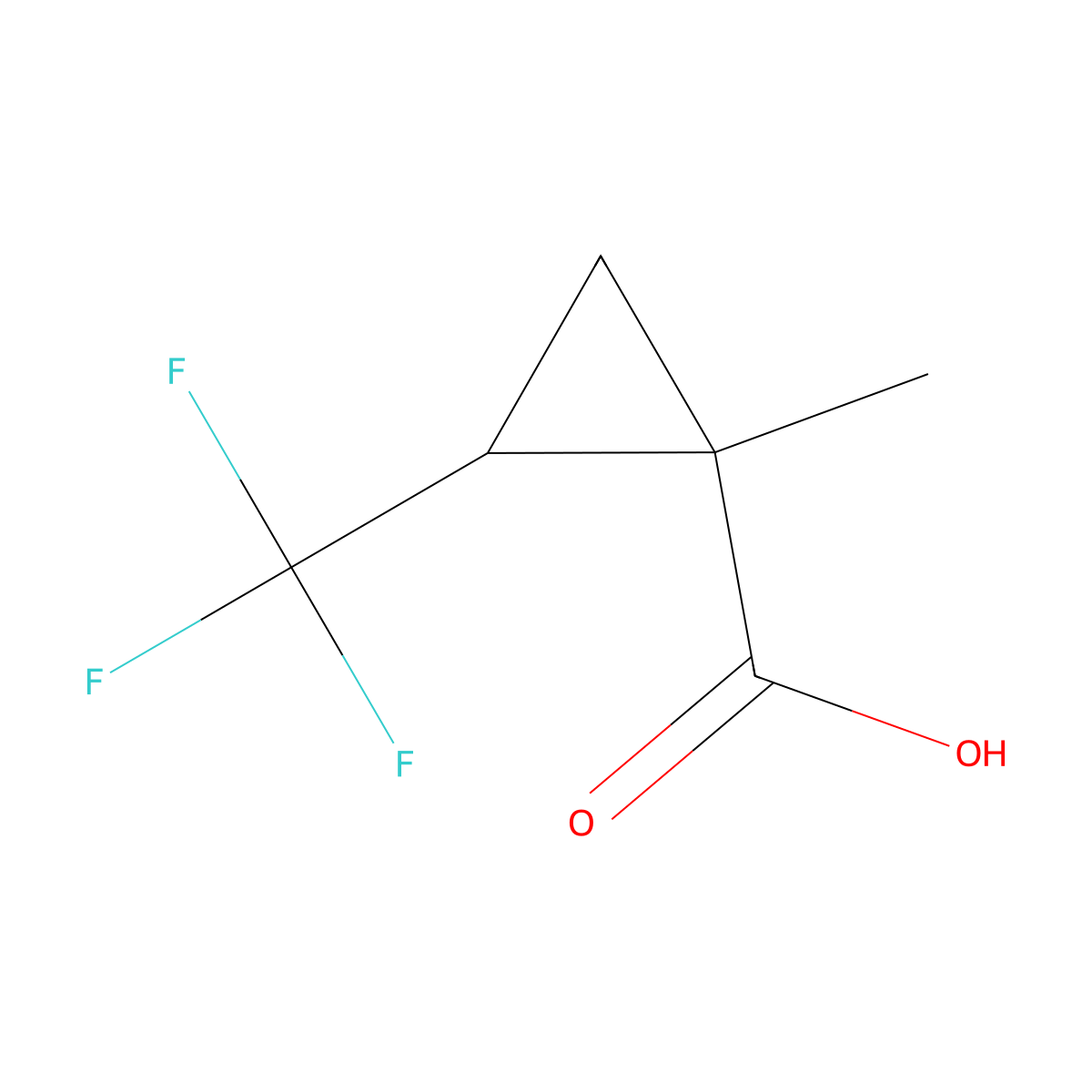 1-Methyl-2-(trifluoromethyl)cyclopropane-1-carboxylic acid molecular structure, CAS 1934574-81-8