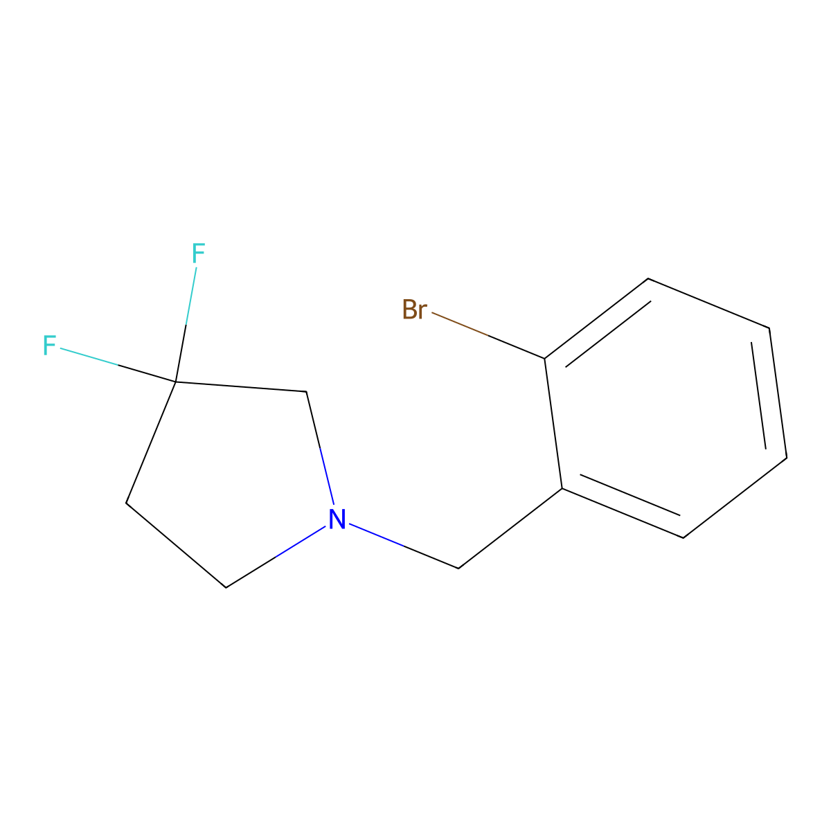 1-[(2-Bromophenyl)methyl]-3,3-difluoropyrrolidine molecular structure, CAS 1934575-43-5