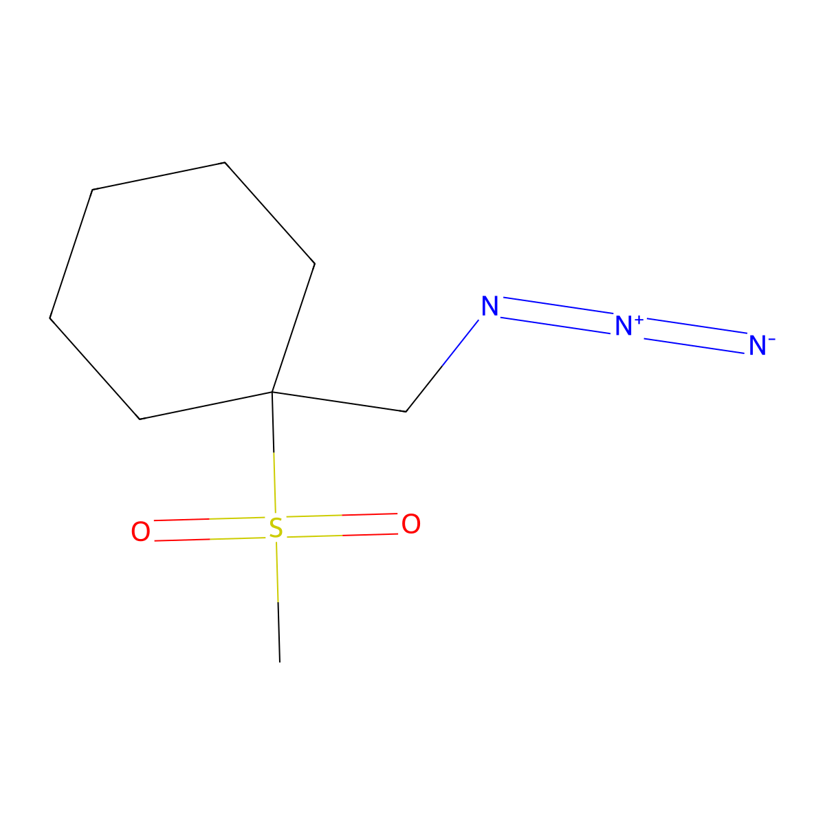 1-(Azidomethyl)-1-methanesulfonylcyclohexane molecular structure, CAS 1934576-76-7