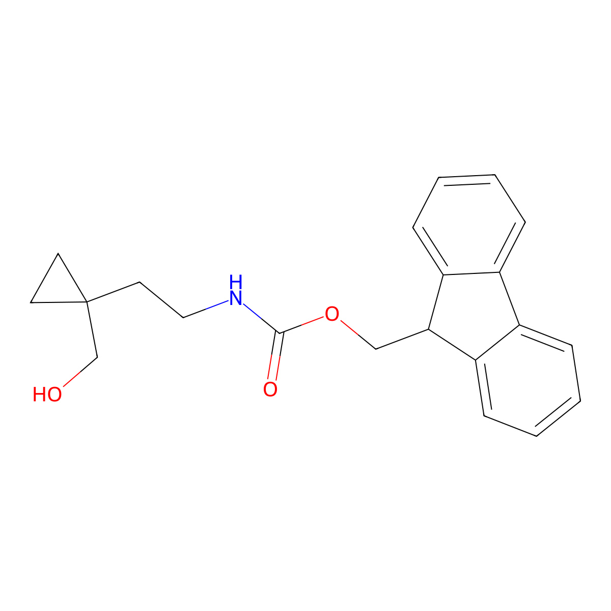 (9H-fluoren-9-yl)methyl N-{2-[1-(hydroxymethyl)cyclopropyl]ethyl}carbamate molecular structure, CAS 1934577-34-0