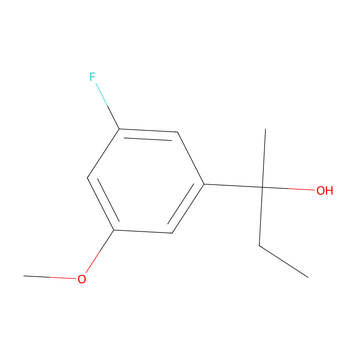 2-(3-Fluoro-5-methoxyphenyl)butan-2-ol molecular structure, CAS 1934578-40-1
