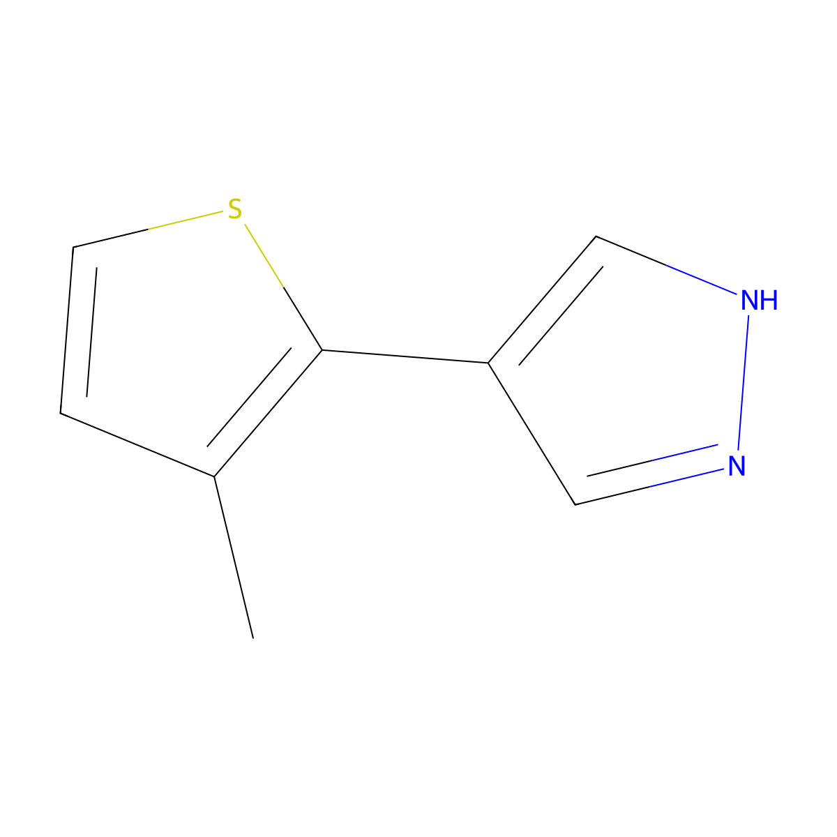 4-(3-methylthiophen-2-yl)-1H-pyrazole molecular structure, CAS 1934583-35-3