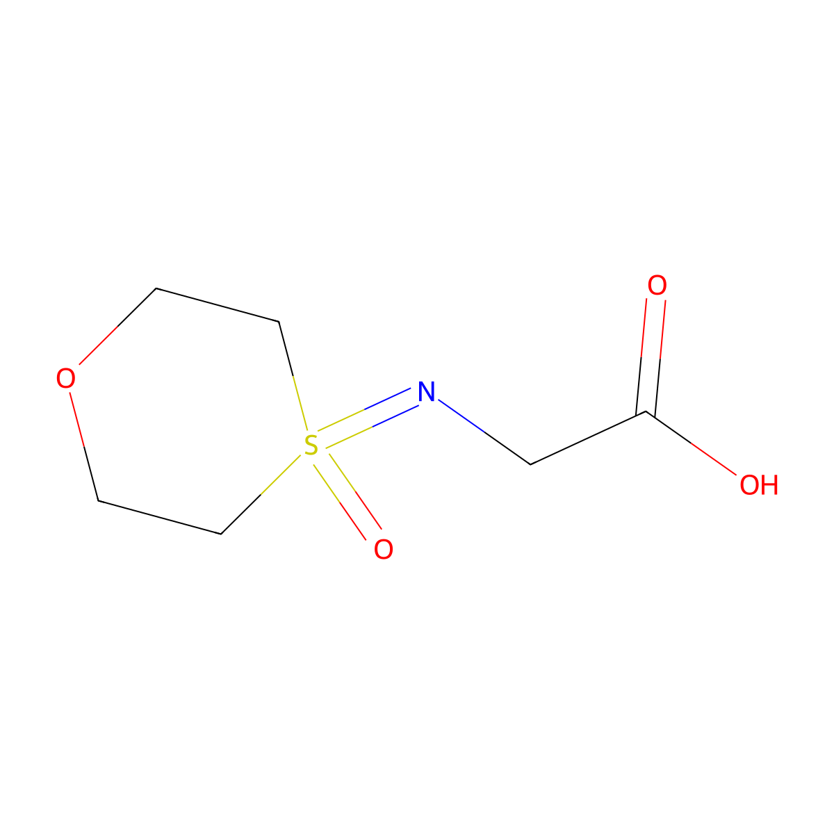2-((4-Oxido-1,4l6-oxathian-4-ylidene)amino)acetic acid molecular structure, CAS 1934591-72-6
