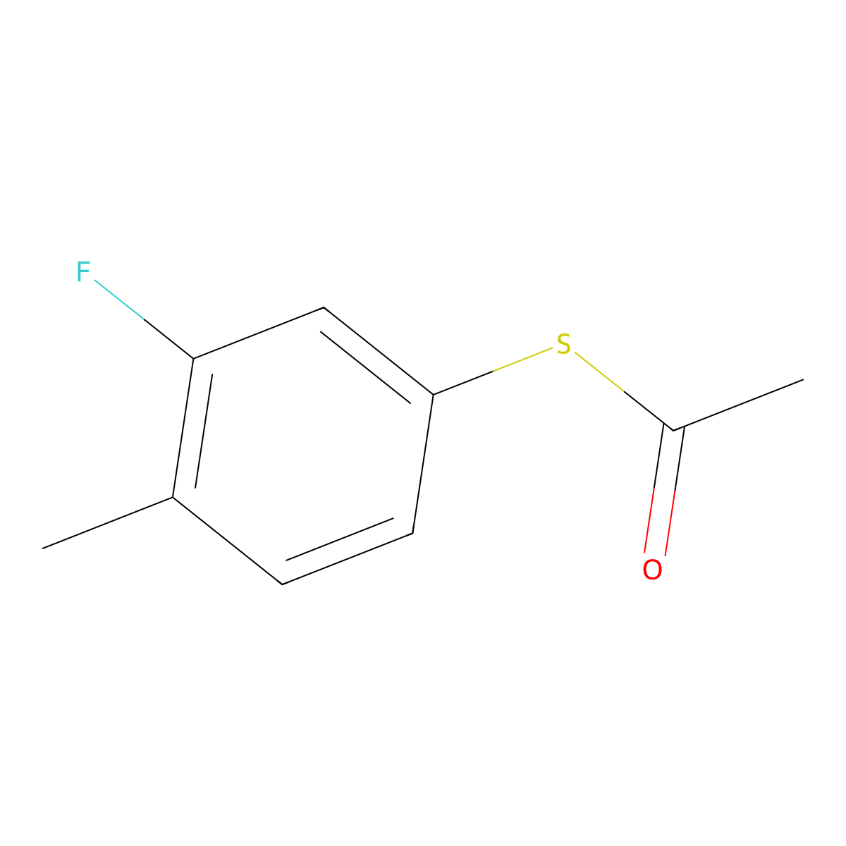 S-3-Fluoro-4-methylphenylthioacetate molecular structure, CAS 1934593-43-7