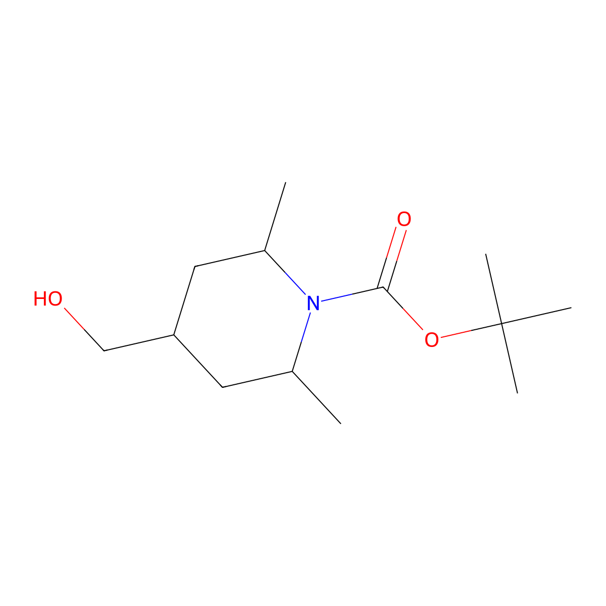 1-Boc-2,6-dimethyl-4-Piperidinemethanol molecular structure, CAS 1934594-38-3