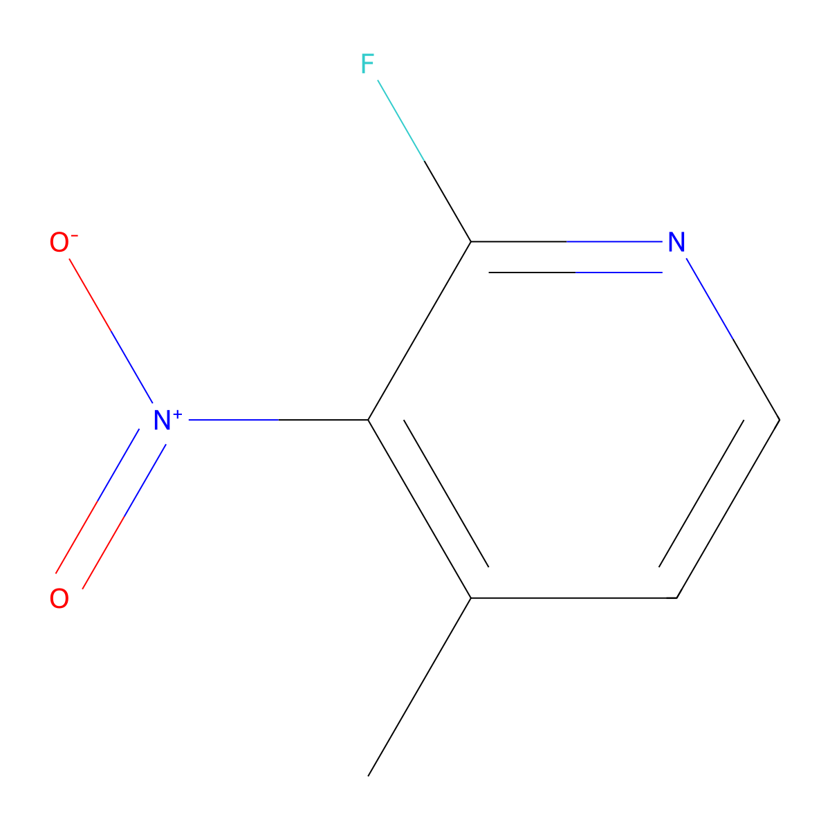 2-Fluoro-4-methyl-3-nitropyridine molecular structure, CAS 19346-43-1