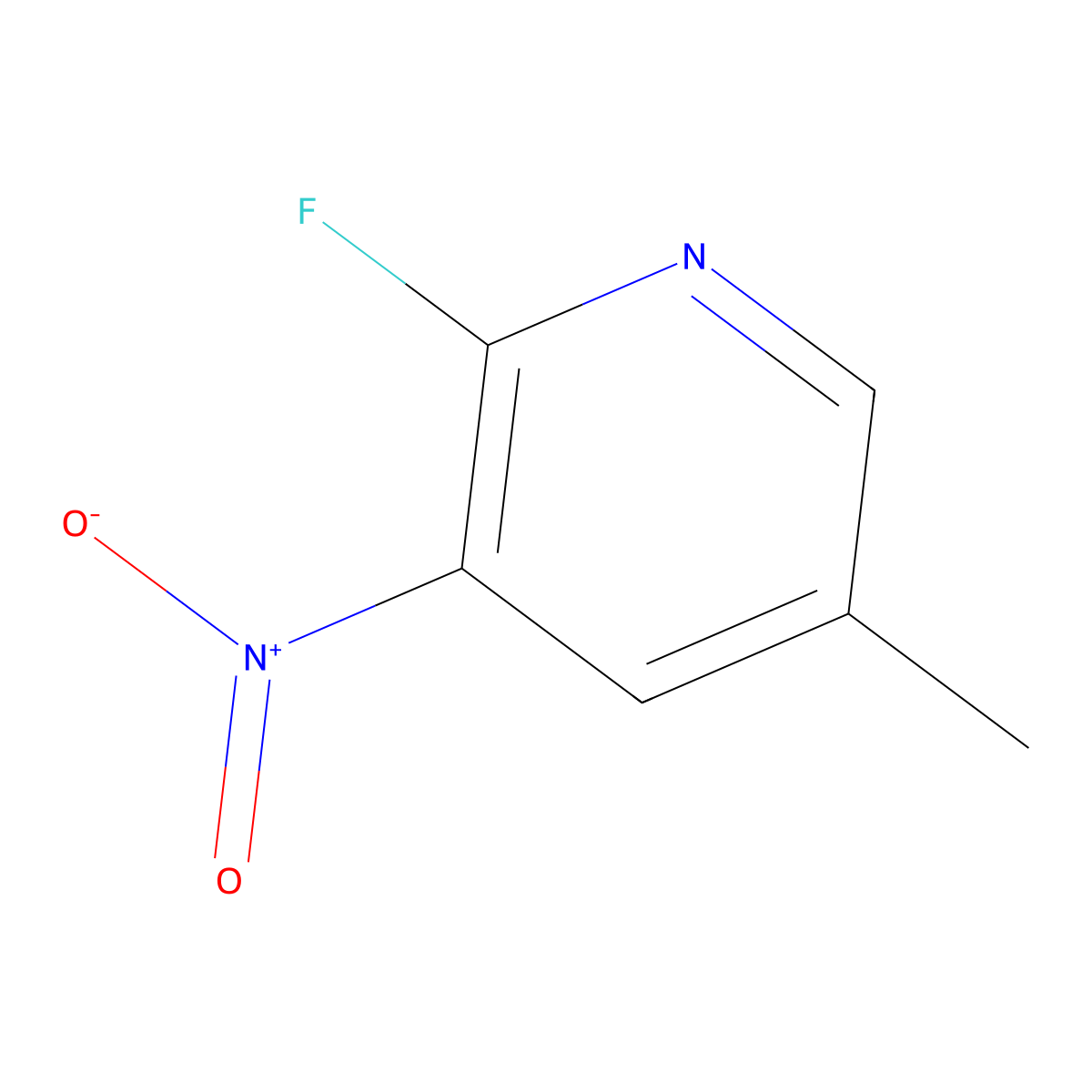 2-Fluoro-5-methyl-3-nitropyridine molecular structure, CAS 19346-44-2