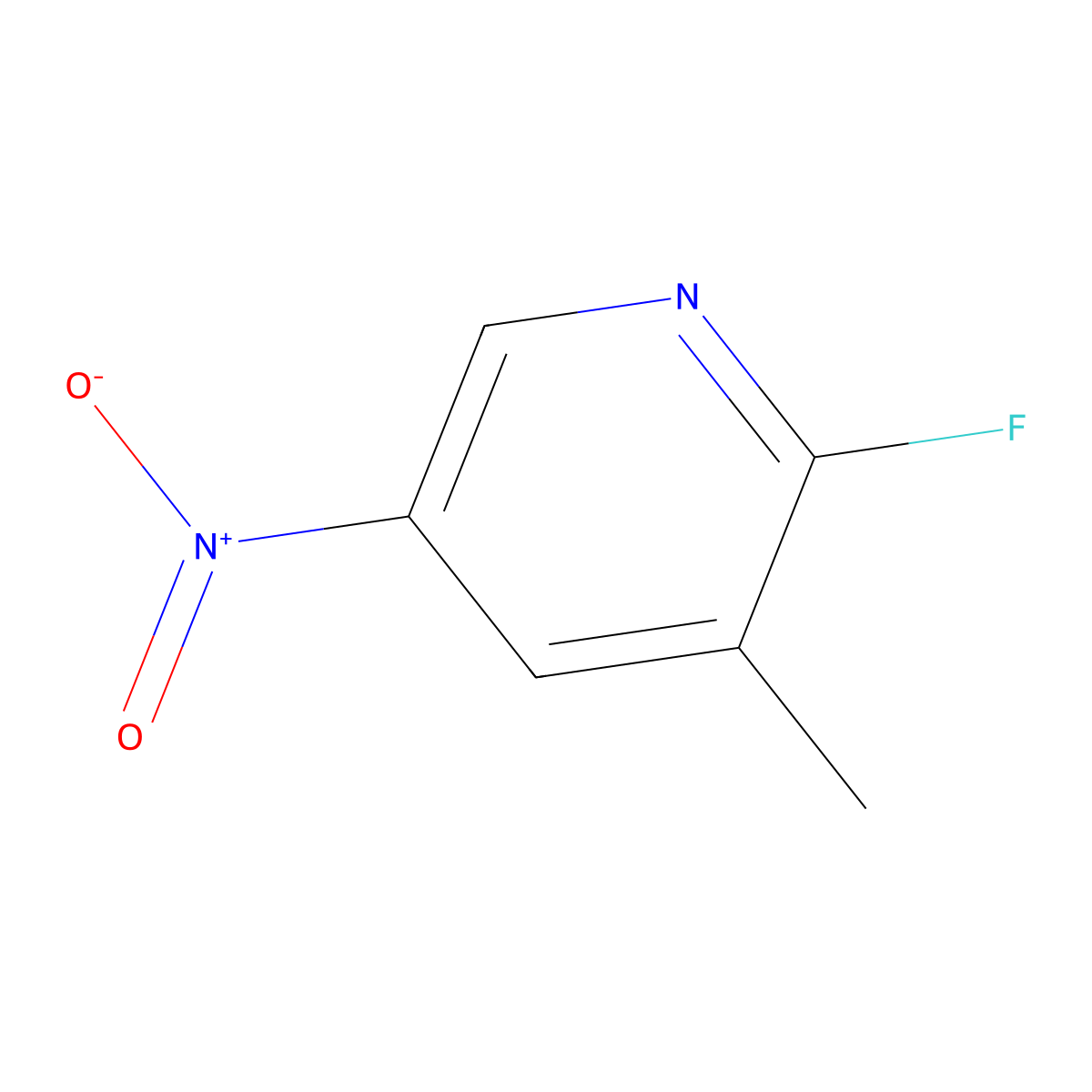 2-Fluoro-3-methyl-5-nitropyridine molecular structure, CAS 19346-46-4