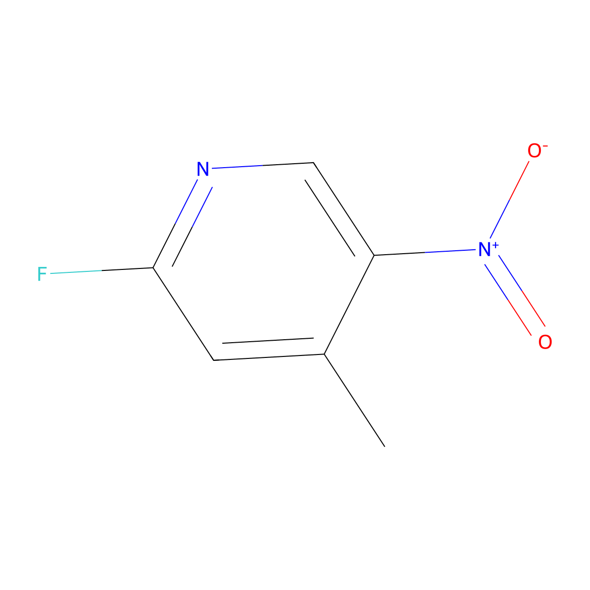 2-Fluoro-4-methyl-5-nitropyridine molecular structure, CAS 19346-47-5