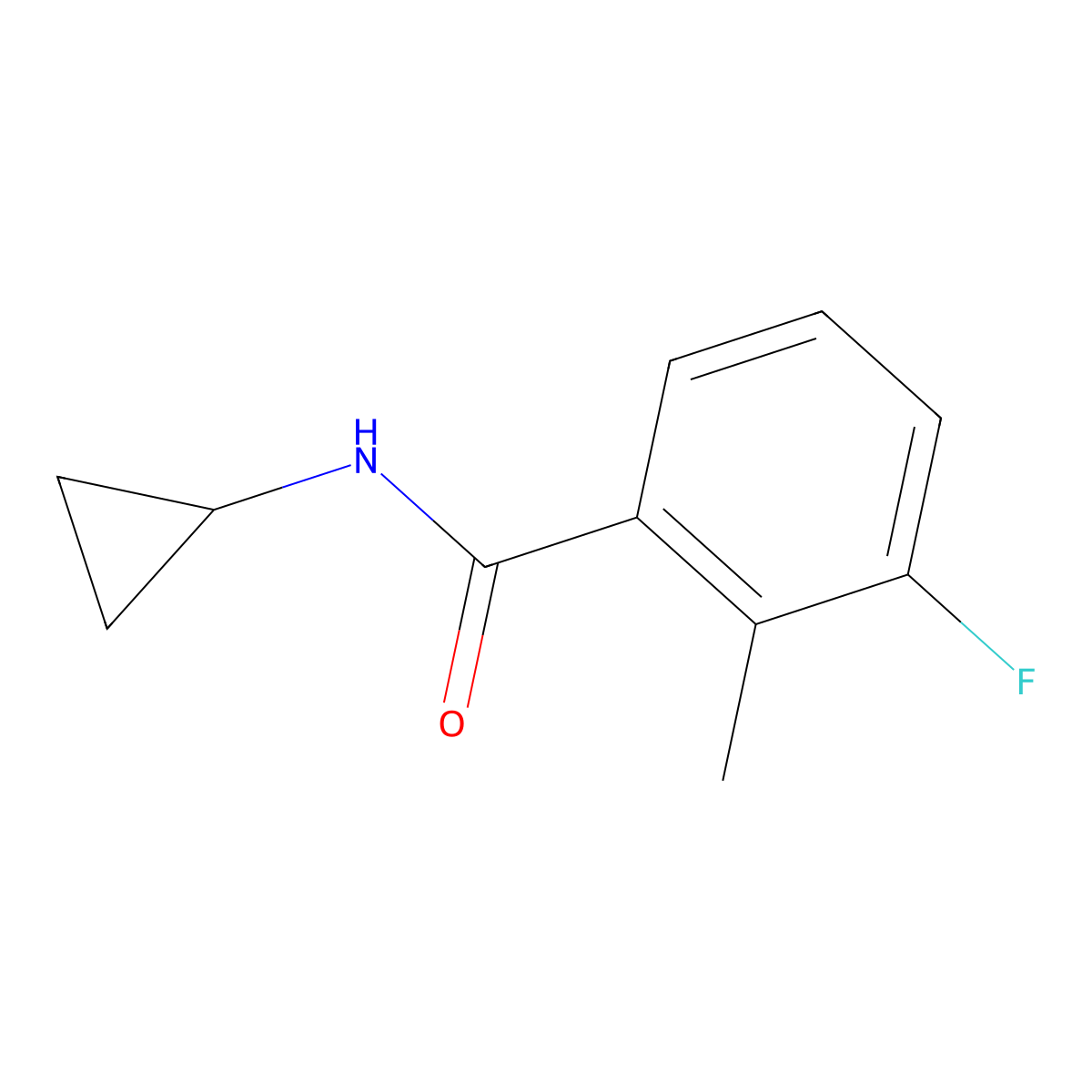 N-cyclopropyl-3-fluoro-2-methylbenzamide molecular structure, CAS 1934600-56-2