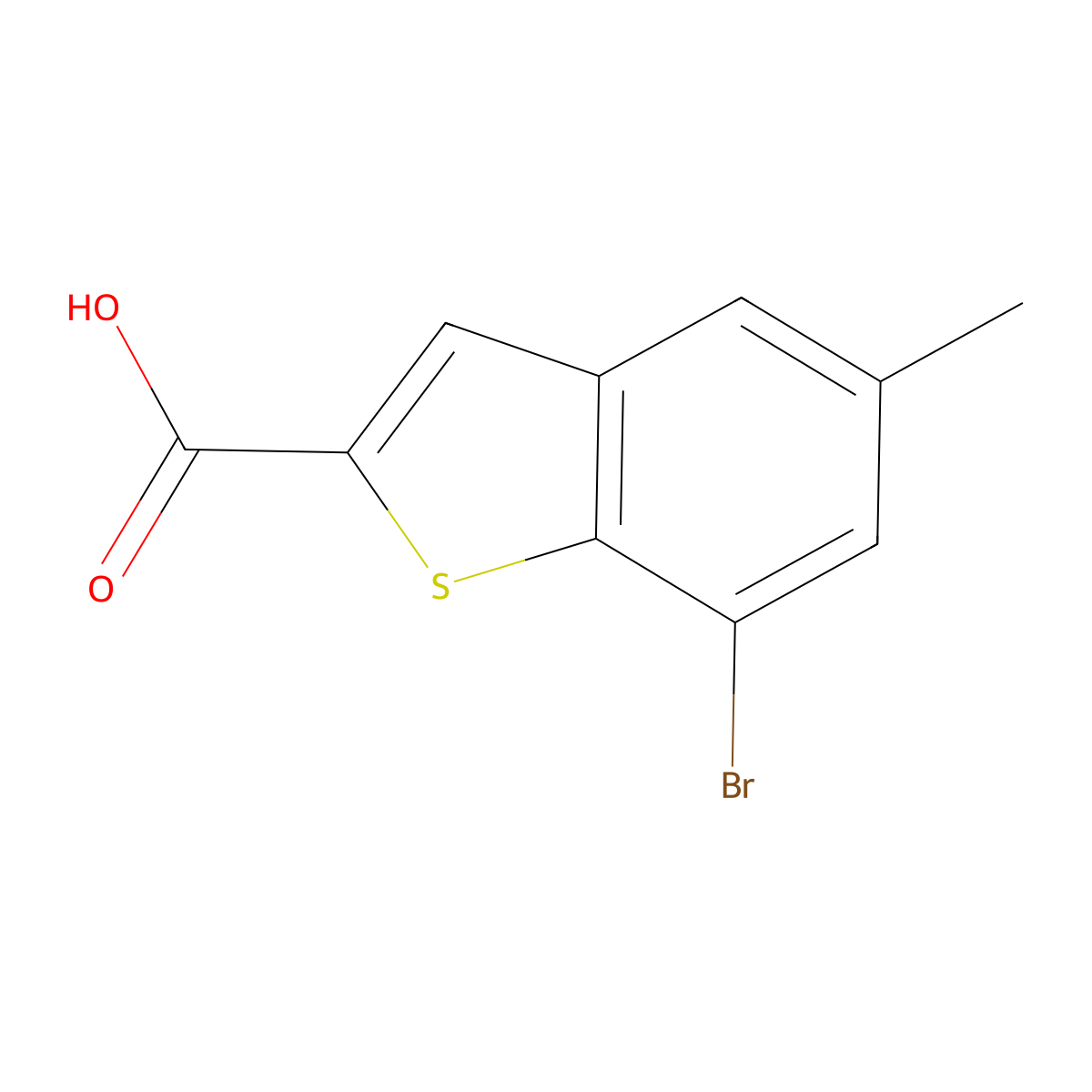 7-Bromo-5-methylbenzo[b]thiophene-2-carboxylic acid molecular structure, CAS 1934601-38-3