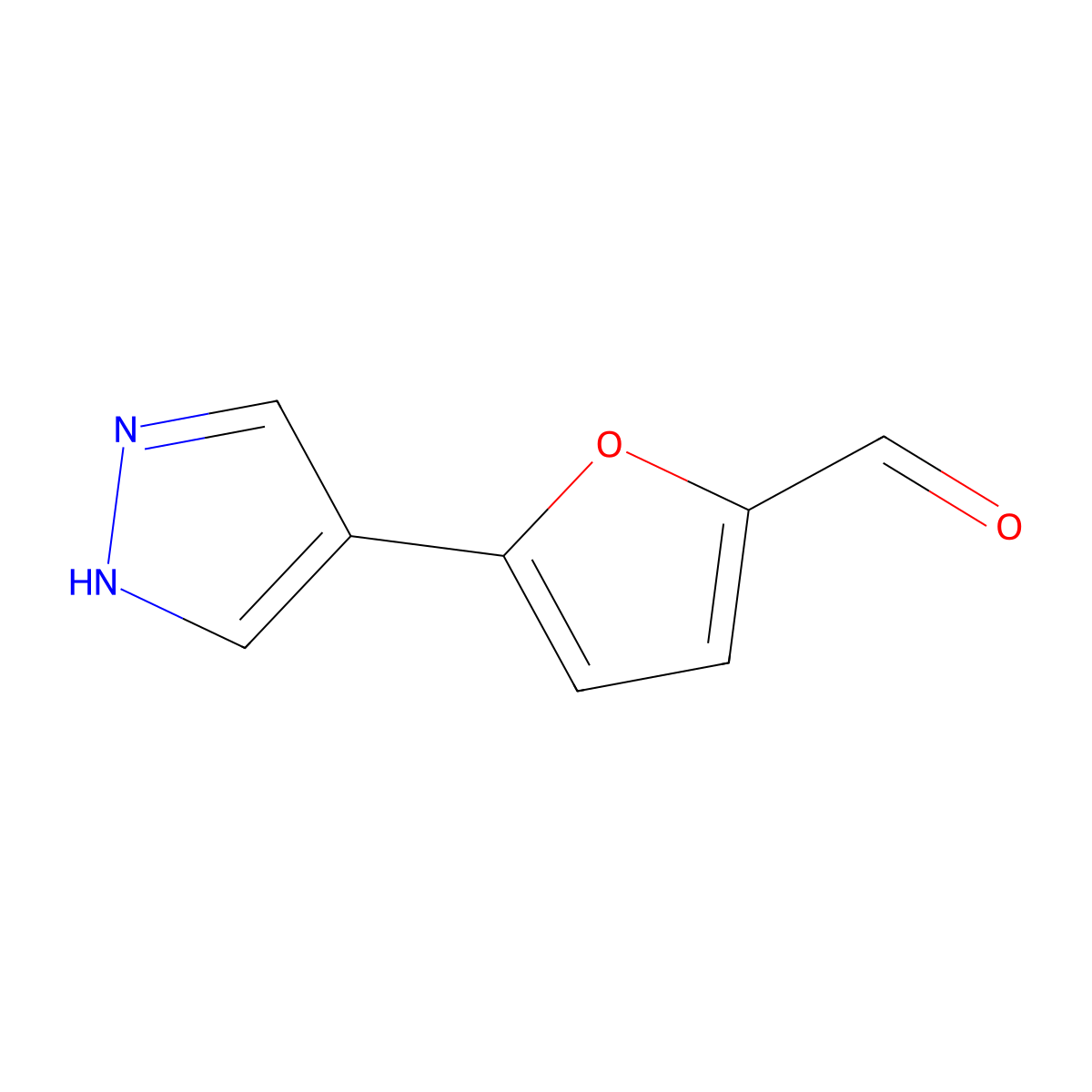 5-(1H-Pyrazol-4-YL)furan-2-carbaldehyde molecular structure, CAS 1934603-34-5