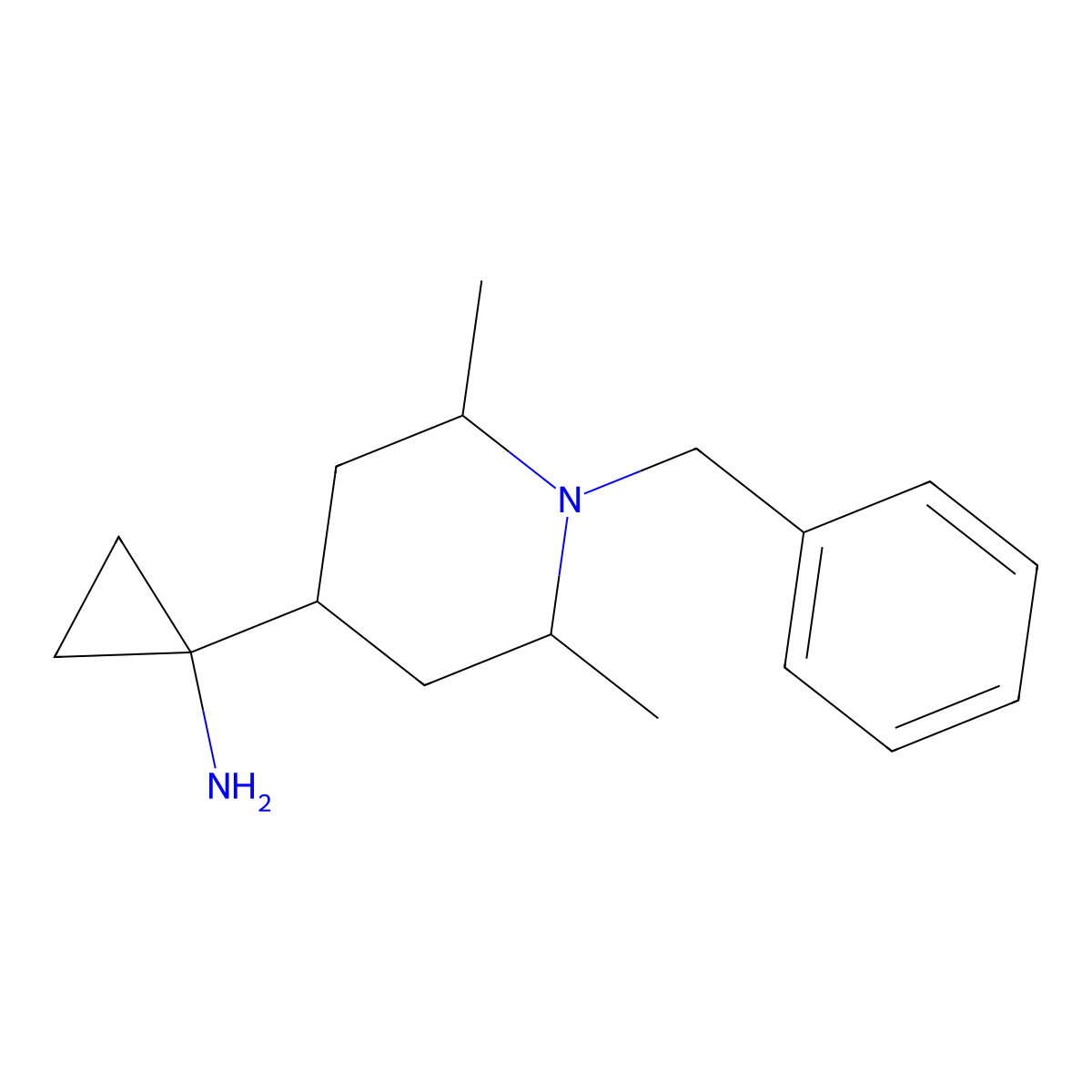 1-(1-Benzyl-2,6-dimethyl-4-piperidyl)cyclopropanamine molecular structure, CAS 1934616-33-7