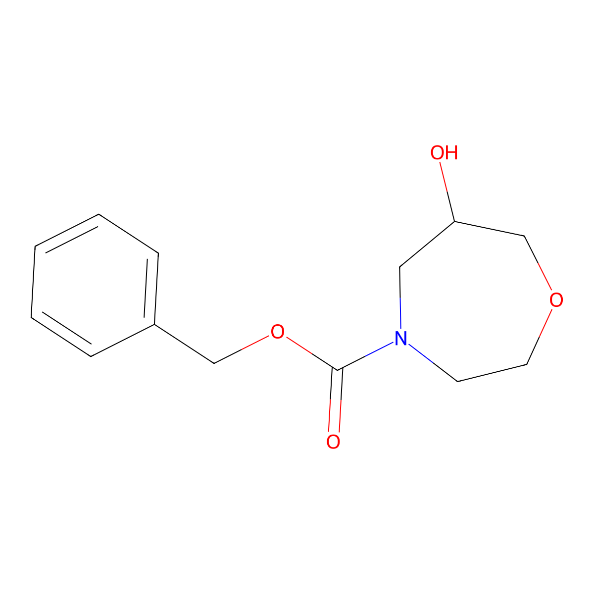 Benzyl 6-hydroxy-1,4-oxazepane-4-carboxylate molecular structure, CAS 1934619-66-5