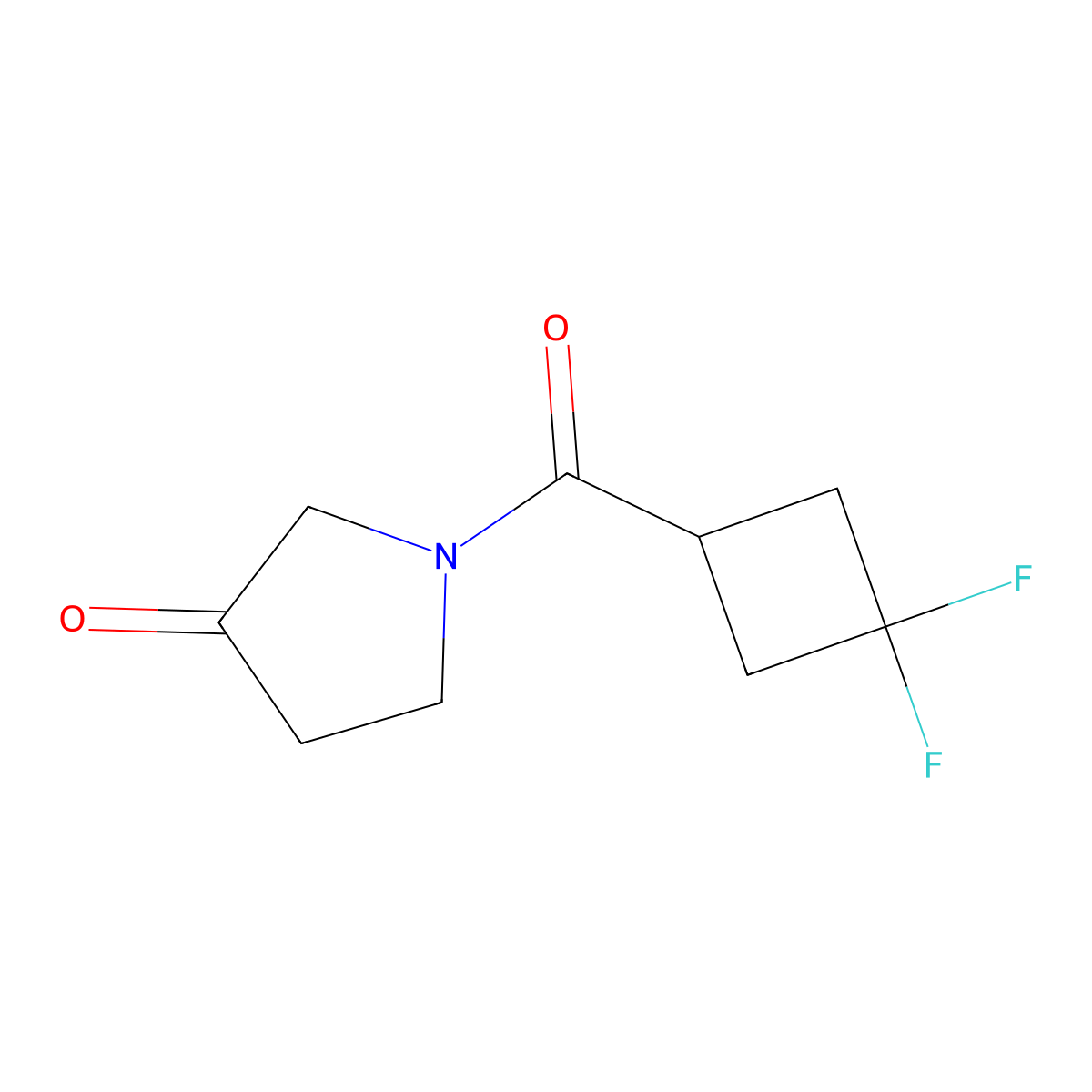 1-(3,3-Difluorocyclobutane-1-carbonyl)pyrrolidin-3-one molecular structure, CAS 1934622-74-8