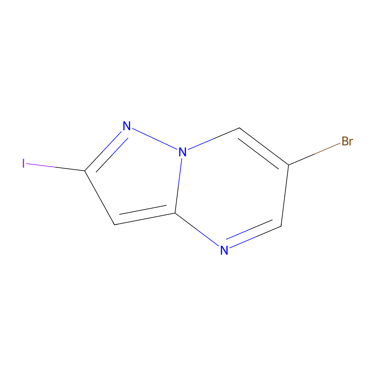 6-Bromo-2-iodopyrazolo[1,5-a]pyrimidine molecular structure, CAS 1934625-94-1