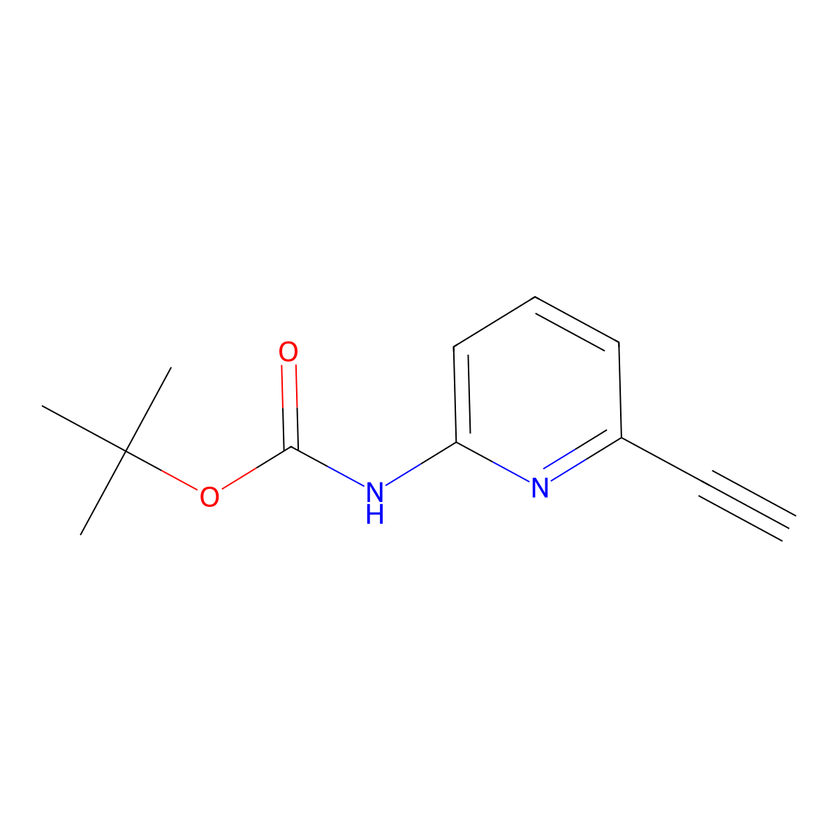 tert-Butyl (6-ethynylpyridin-2-yl)carbamate molecular structure, CAS 1934630-23-5