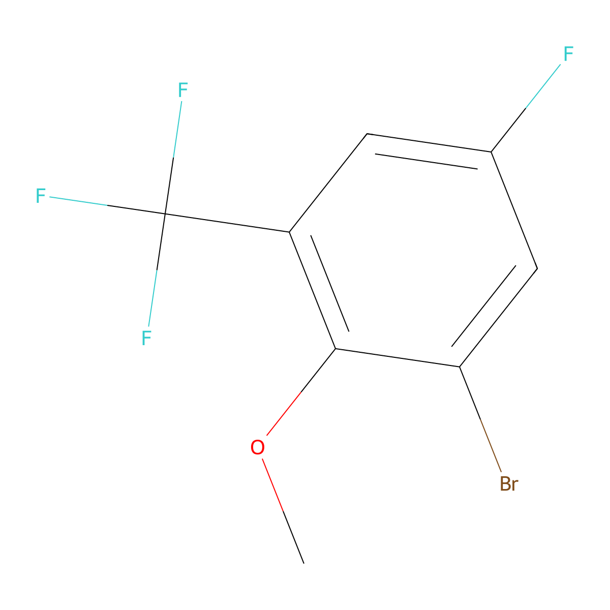 1-Bromo-5-fluoro-2-methoxy-3-(trifluoromethyl)benzene molecular structure, CAS 1934630-40-6