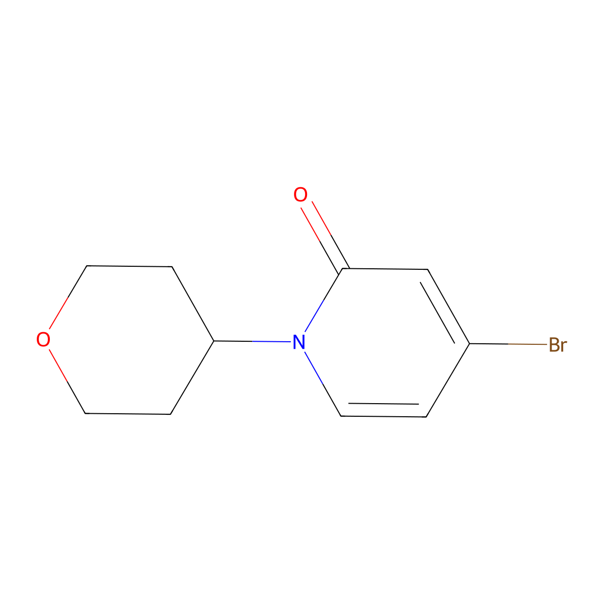 4-Bromo-1-(tetrahydro-2H-pyran-4-yl)pyridin-2(1H)-one molecular structure, CAS 1934632-58-2