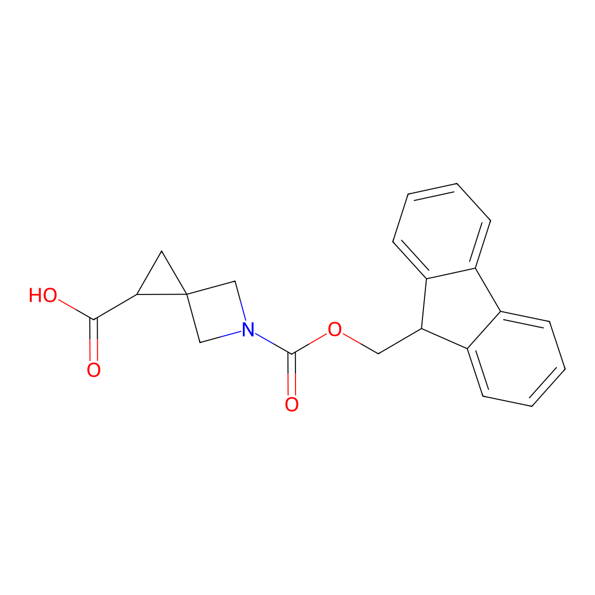 5-(((9H-fluoren-9-yl)methoxy)carbonyl)-5-azaspiro(2.3)hexane-1-carboxylic acid molecular structure, CAS 1934633-43-8