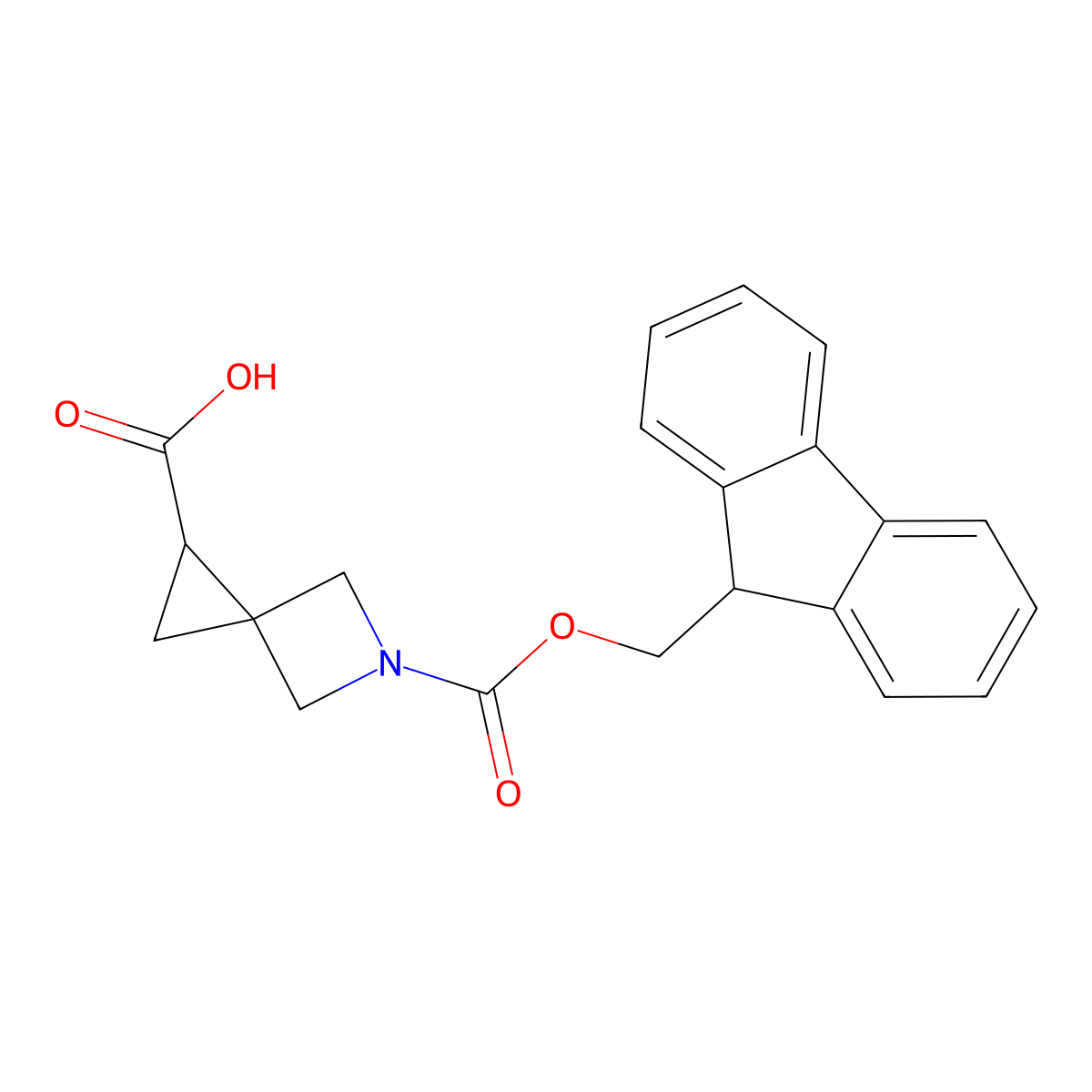 5-(((9H-fluoren-9-yl)methoxy)carbonyl)-5-azaspiro(2.3)hexane-1-carboxylic acid molecular structure, CAS 1934633-43-8