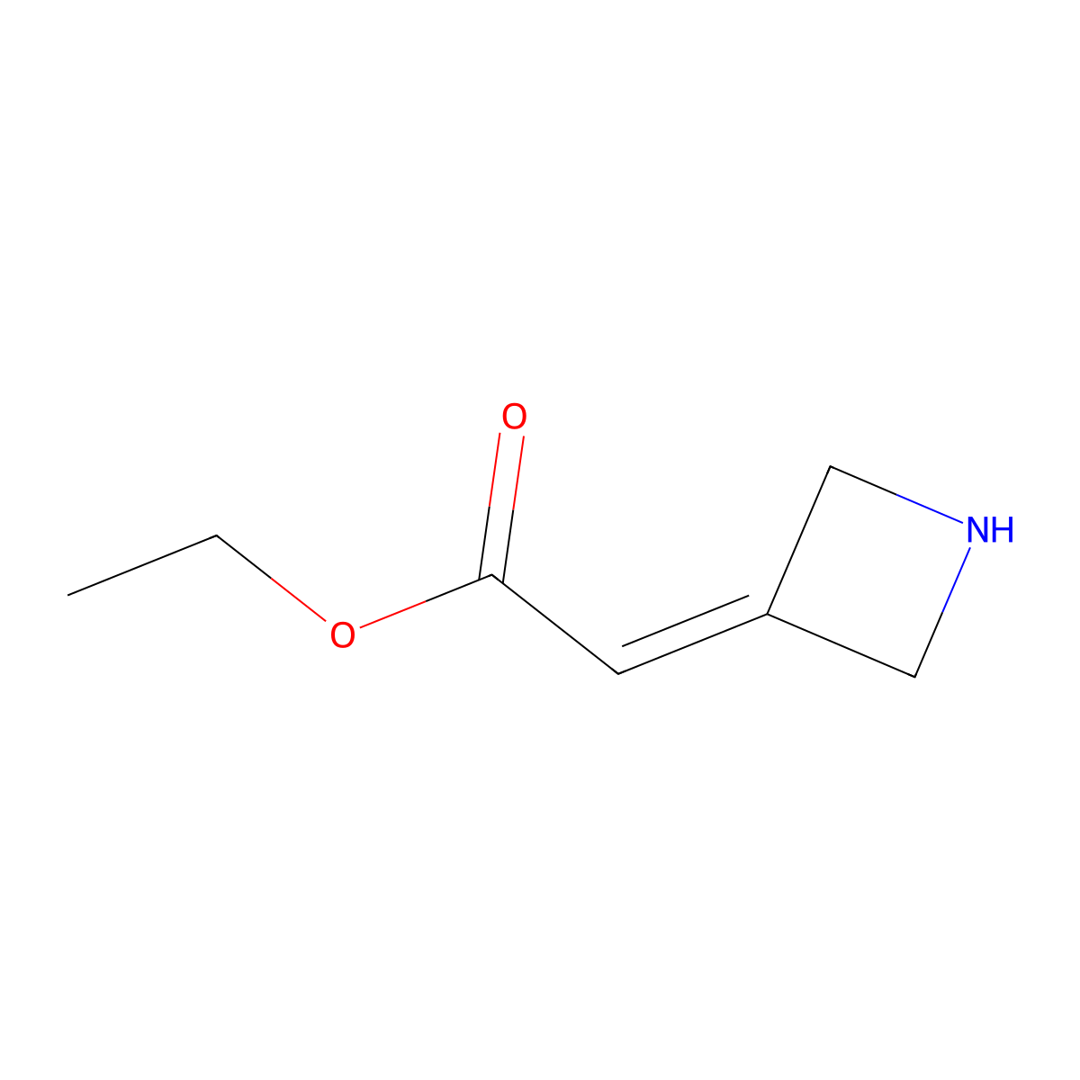 Ethyl 2-(azetidin-3-ylidene)acetate molecular structure, CAS 1934635-40-1