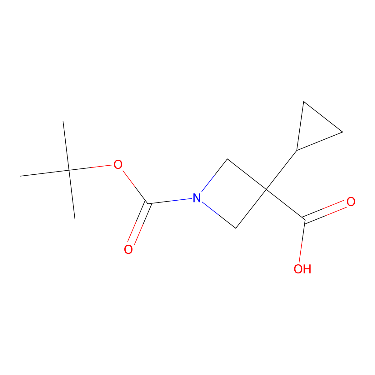 1-[(Tert-butoxy)carbonyl]-3-cyclopropylazetidine-3-carboxylicacid molecular structure, CAS 1934639-50-5