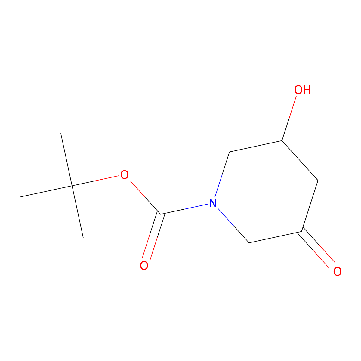 Tert-butyl 3-hydroxy-5-oxopiperidine-1-carboxylate molecular structure, CAS 1934640-29-5