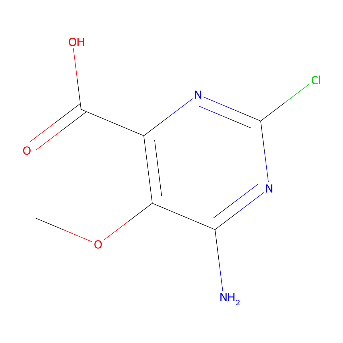 6-Amino-2-chloro-5-methoxypyrimidine-4-carboxylic acid molecular structure, CAS 1934640-94-4