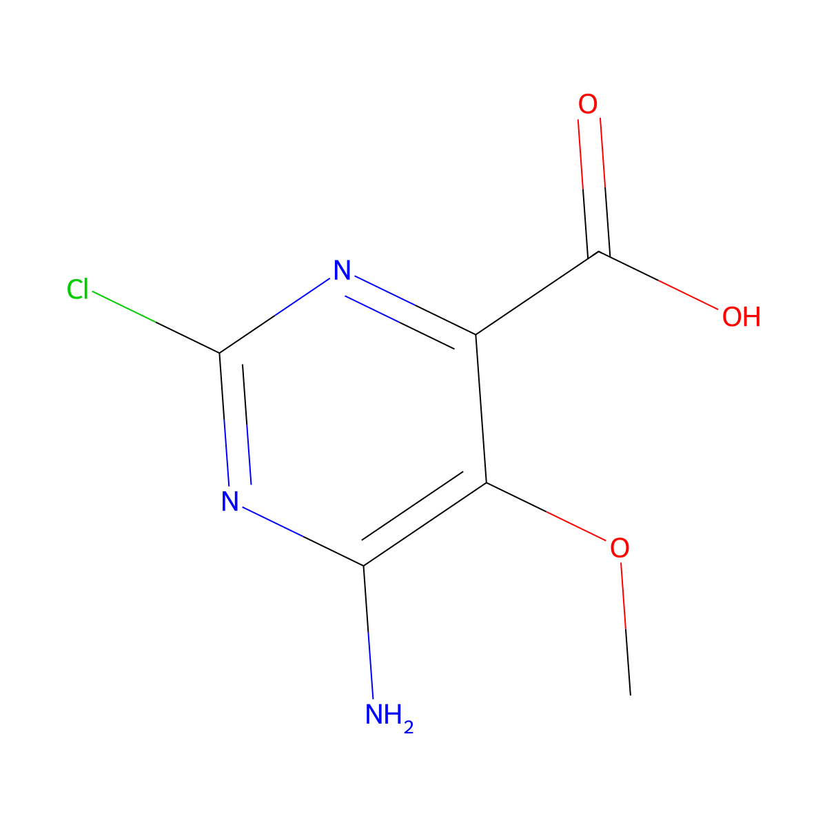 6-Amino-2-chloro-5-methoxypyrimidine-4-carboxylic acid molecular structure, CAS 1934640-94-4